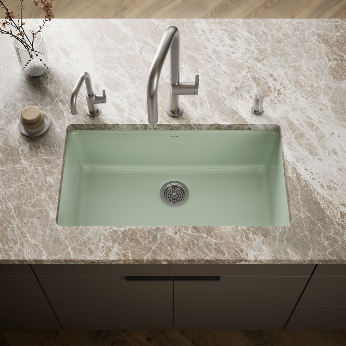KOHLER Iron/Tones 33-Inch Top-/Undermount Single-Bowl Kitchen Sink