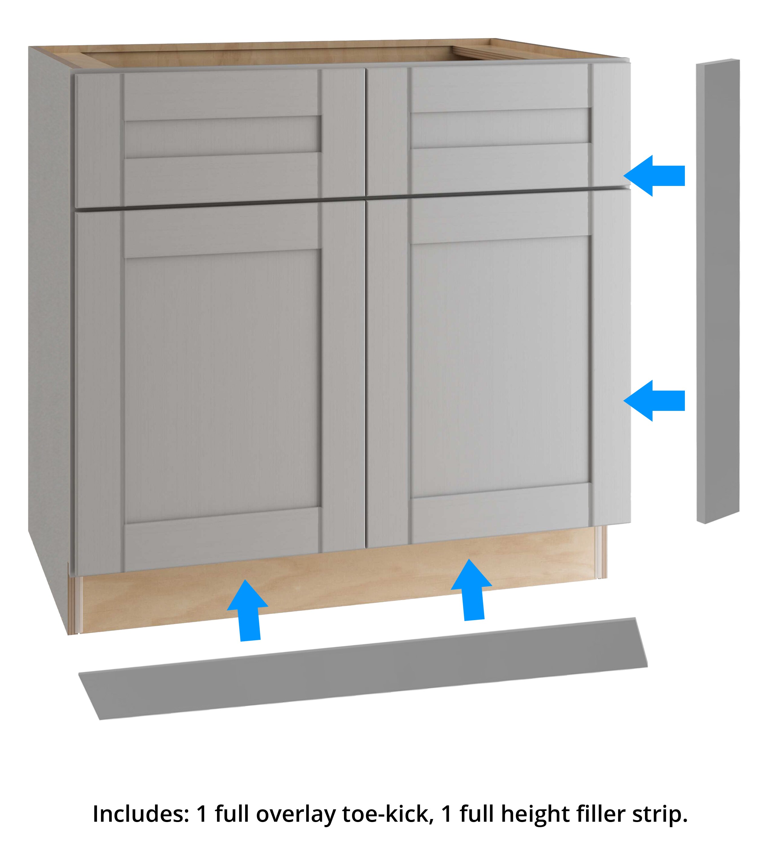 Kitchen drawer liners for Cabinet 36 inch, Depth: 16-15/16 inch - Metallic  - Furnica