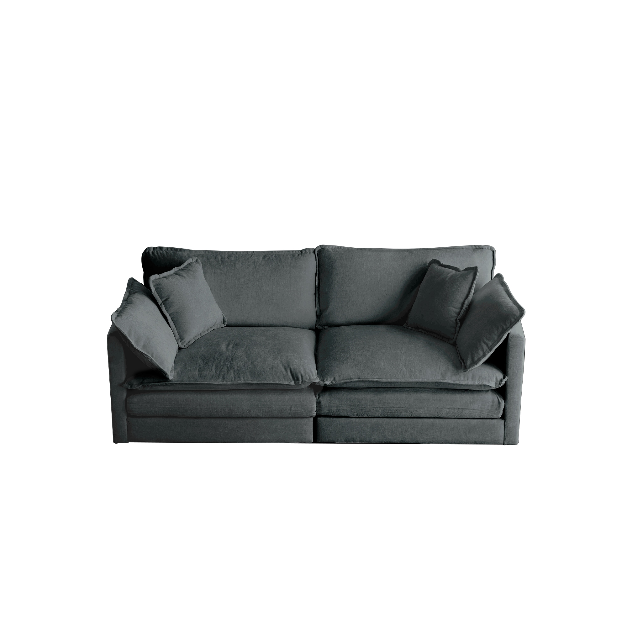 Bybafun YC5200078 76.7-in Modern Gray Linen Reclining Sofa
