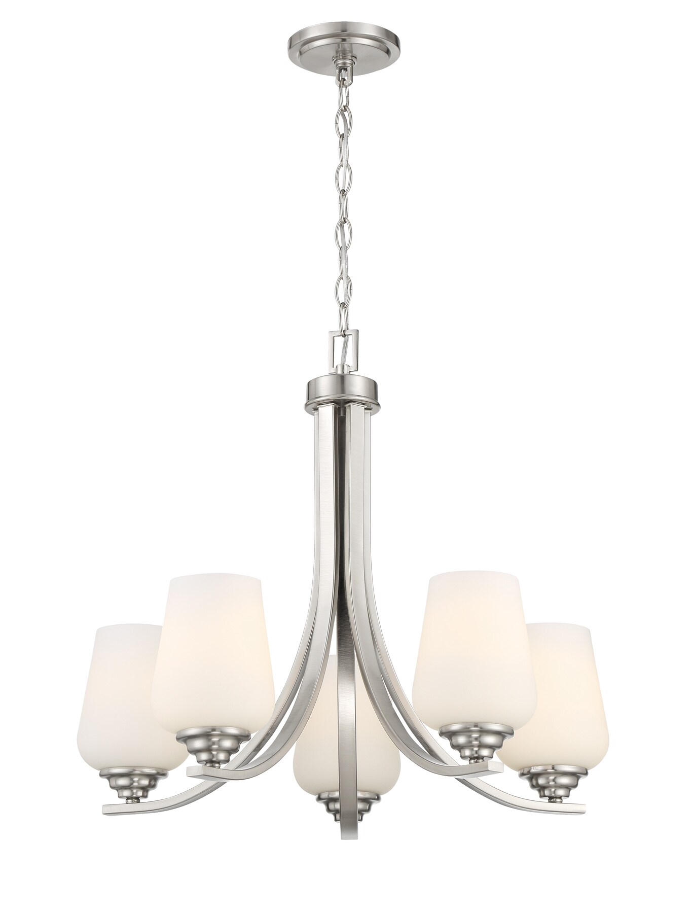 Minka Lavery 4925-84 Shyloh 5 -Light Brushed Nickel Transitional For Use in Bedrooms, Dining Rooms, Foyers, Kitchens, Living Rooms Chandelier