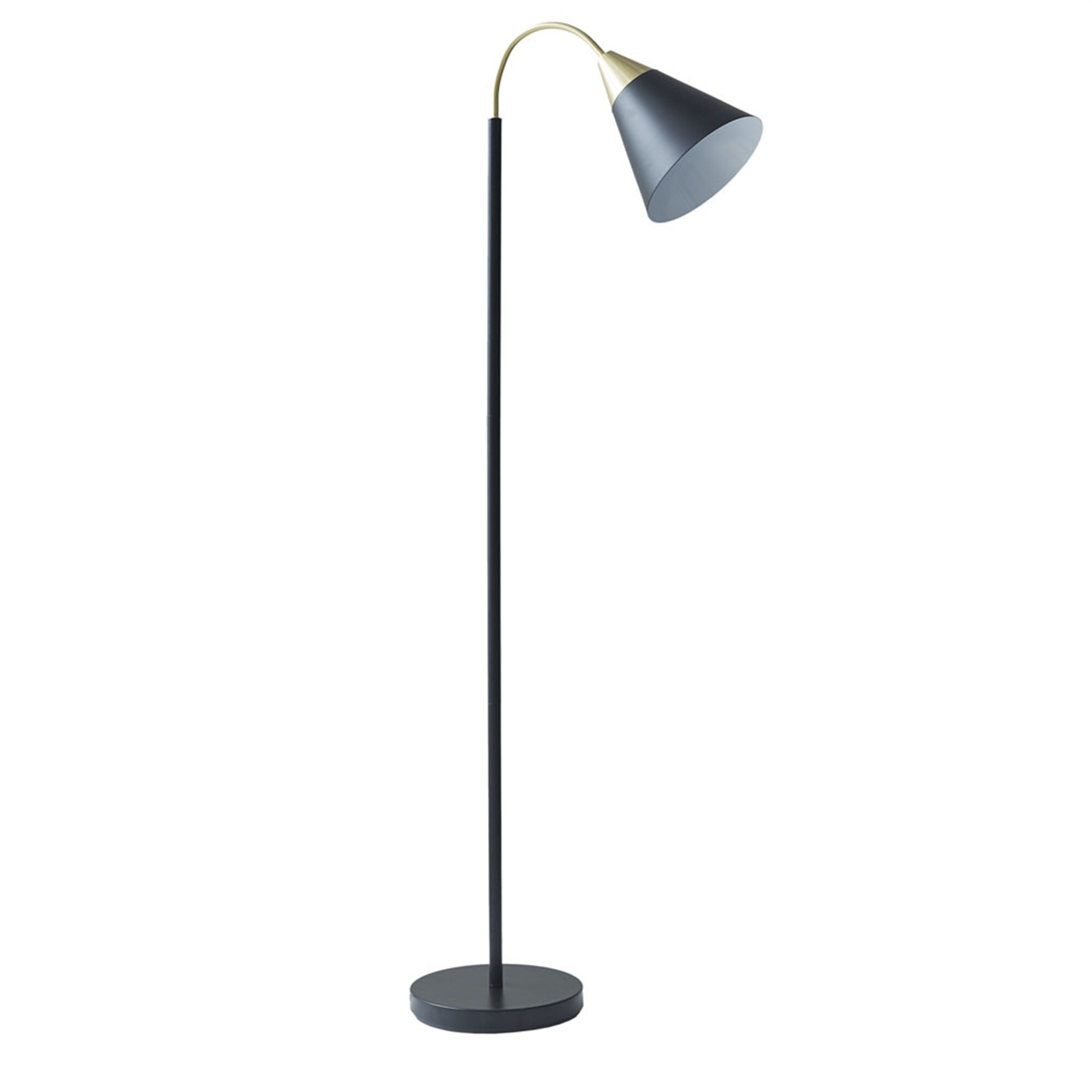BABOOM BOM-3596590-OR Arched Metal Floor Lamps 60-in Black Downbridge Floor Lamp with Metal Shade