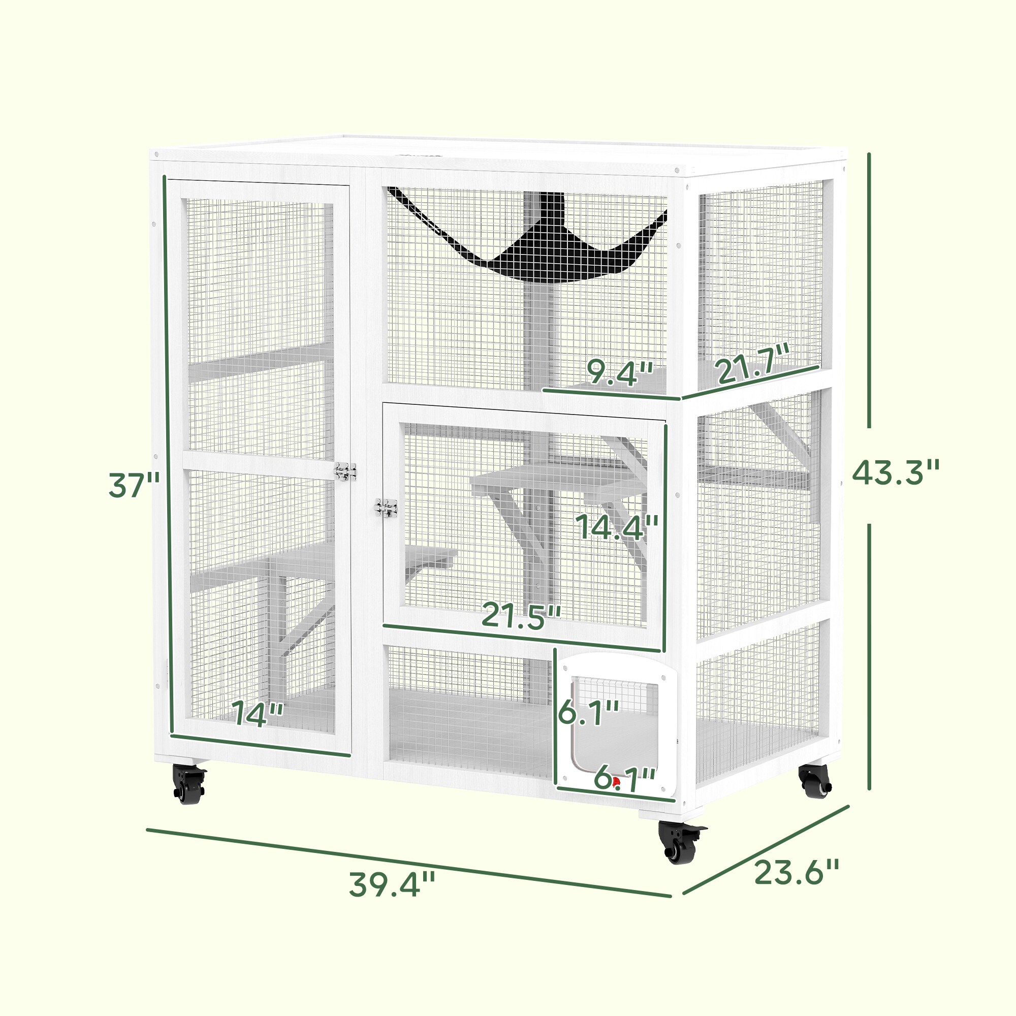 PawHut D32-025V00WT Dog-Houses - Thumbnail View #3