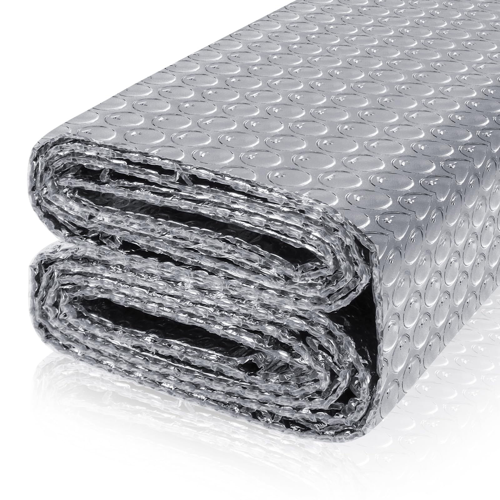 Afoxsos  Reflective Bubble Insulation Sheet Double Side Aluminum Foil Thermal Radiant Barrier for Windows RV Roof Garage Door 23.6 in x 10 ft