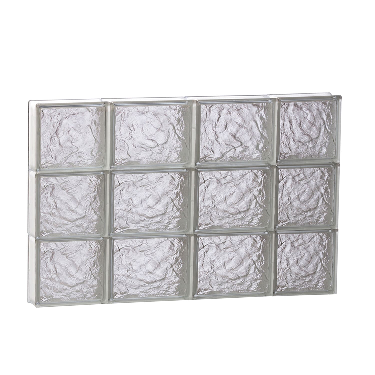 REDI2SET S2818IS Ice Glass 27-in x 17-1/4-in Frameless Replacement Glass Block Window