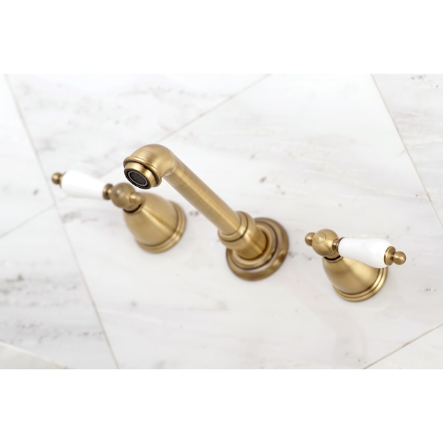 Kingston Brass WLKS7023PL English Vintage Antique brass 2-handle Wall-mount Low-arc Bathtub Faucet ( Valve Included )