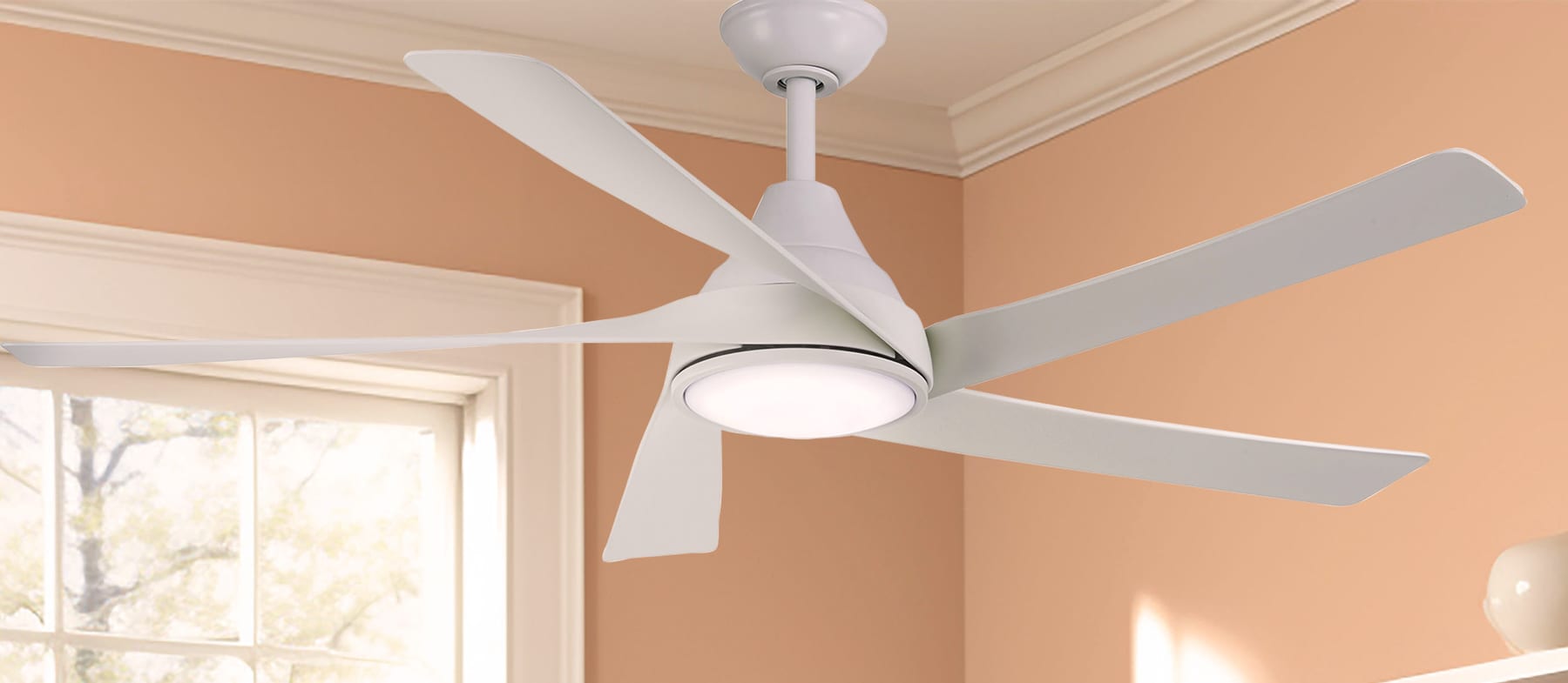 Minka Aire Transonic 56-in Flat White Integrated LED Indoor Ceiling Fan ...