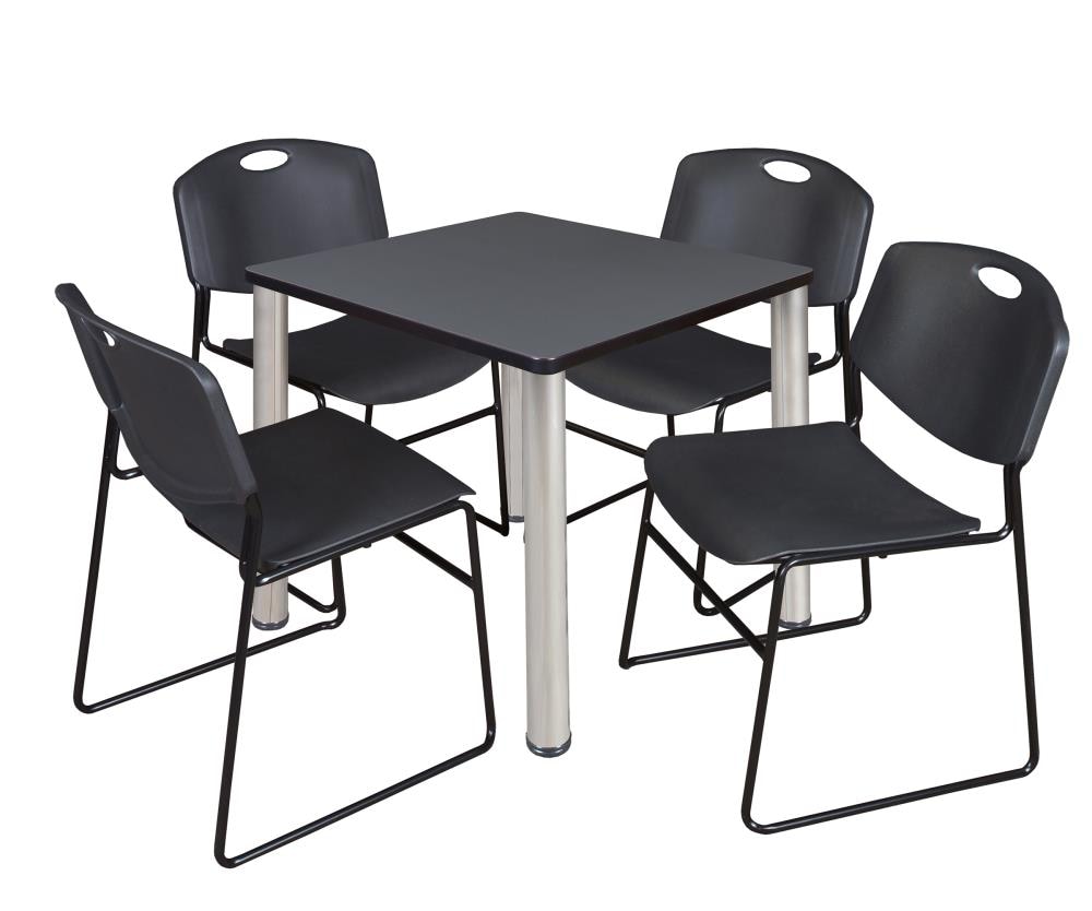 Regency TB3030GYBPCM44BK Breakroom Gray 4-Person Training Table (30-in W x 29-in H)