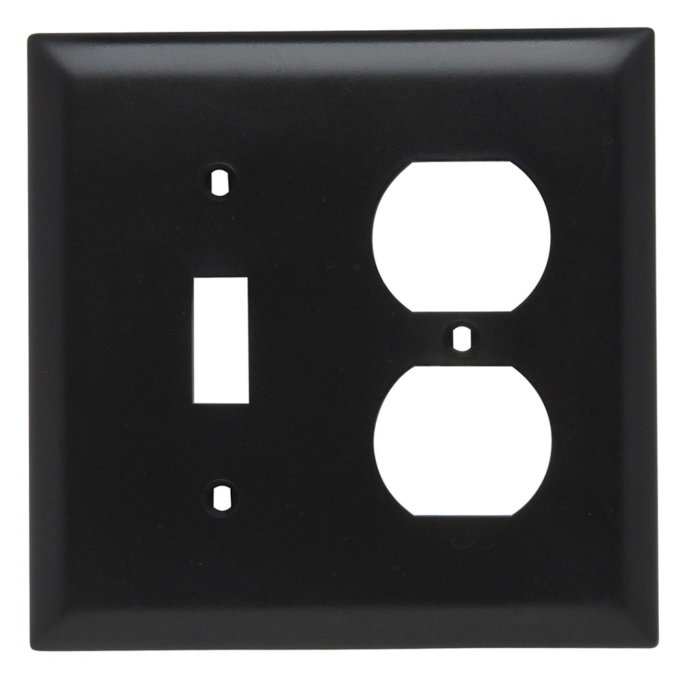 Legrand TP18BKCC12 Pass Seymour 2 -Gang Midsize Size Black Nylon Indoor Toggle/Duplex Wall Plate