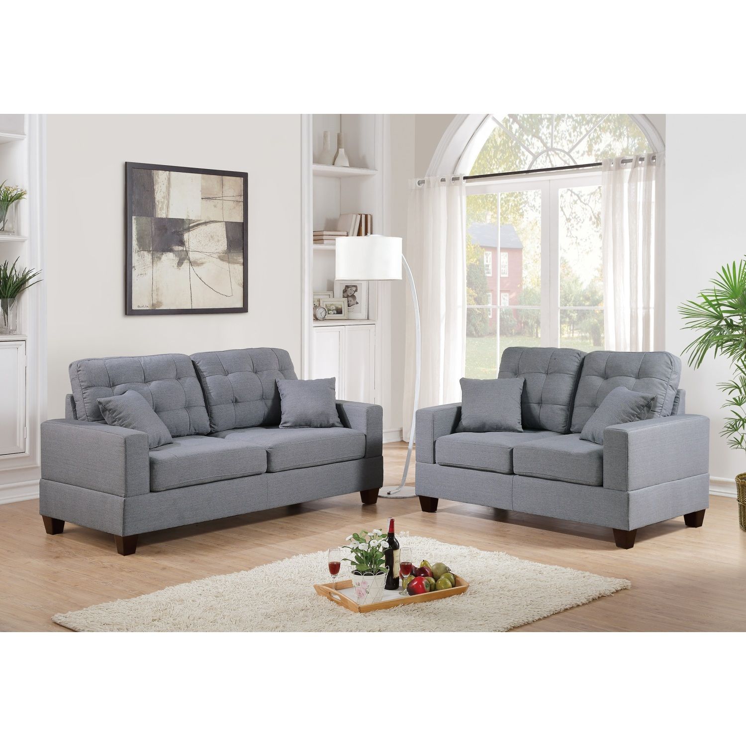 JASMODER 34.00-Inches Modern Grey Sofa in the Couches, Sofas JASMODER 34.00-Inches Modern Grey Sofa in the Couches, Sofas