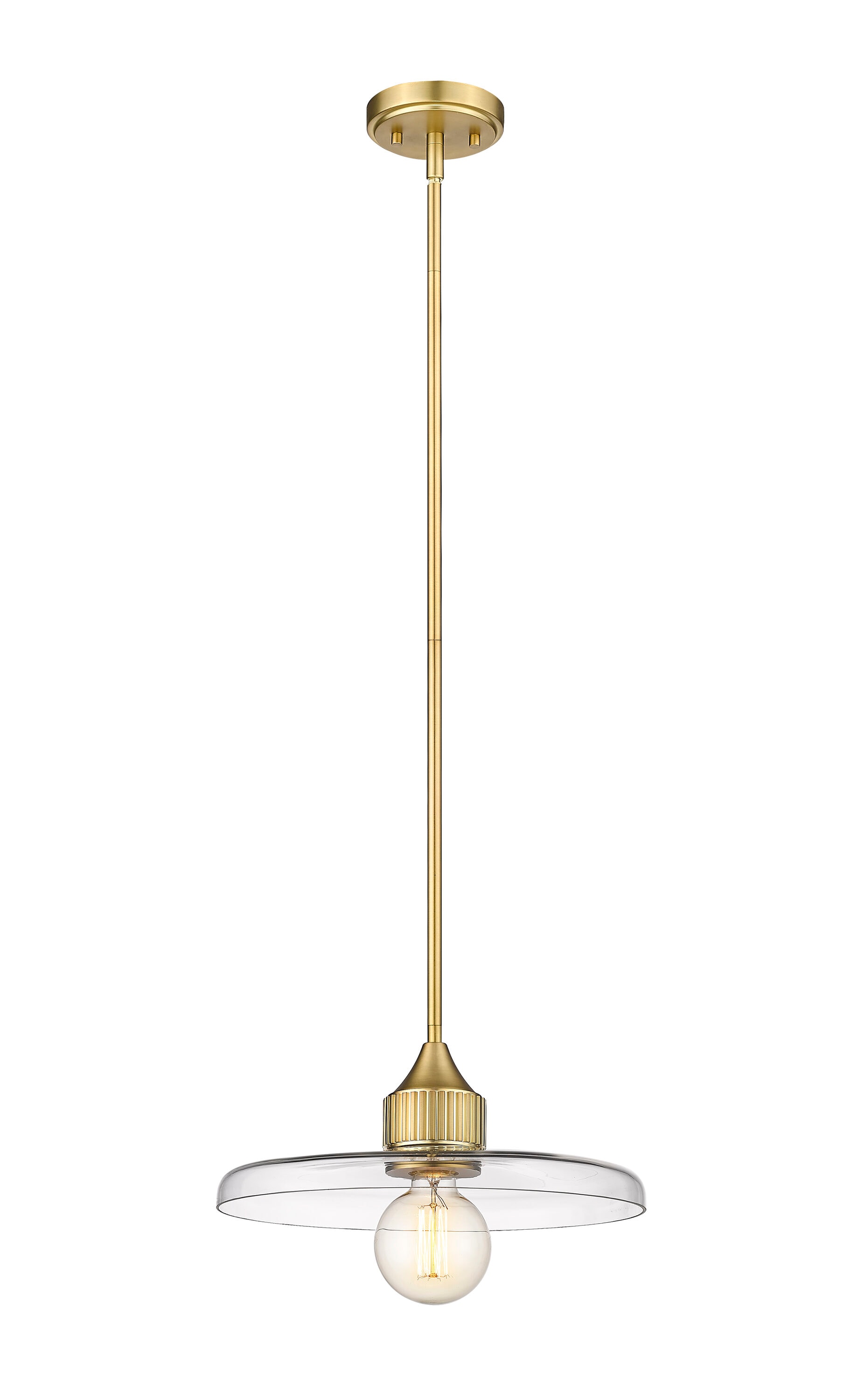 Olde Brass and Glass 14" Indoor/Outdoor Pendant Light