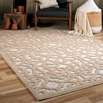 Orian Rugs Boucle Seaborn 2 X 8 Ft Driftwood Indoor Outdoor Abstract Runner Rug In The Department At Lowes Com