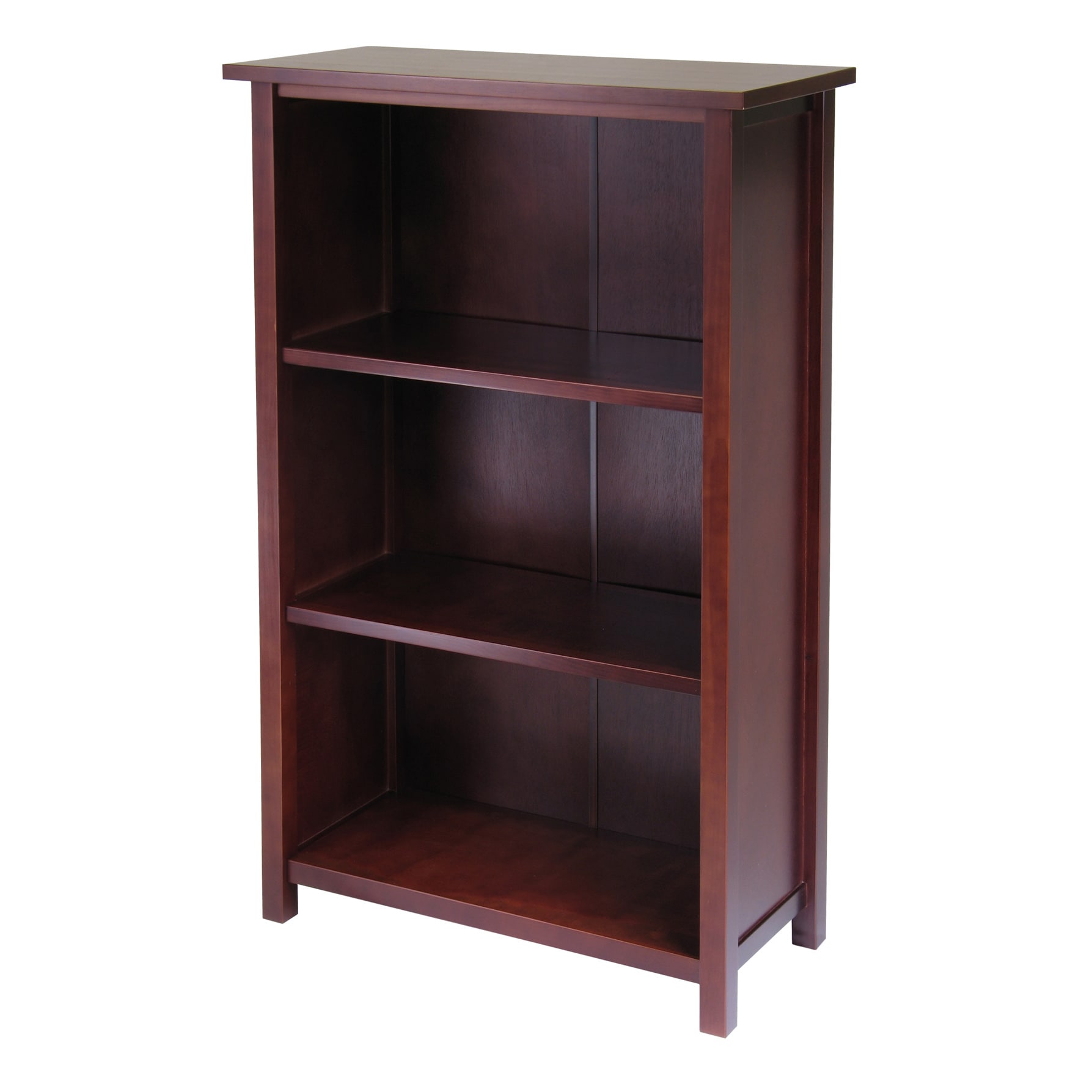 Winsome Wood 94328 Milan Walnut Composite 3 -Shelf Bookcase ( 28.0-Inches W x 43.0-Inches H x 13.0-Inches D ) Finished