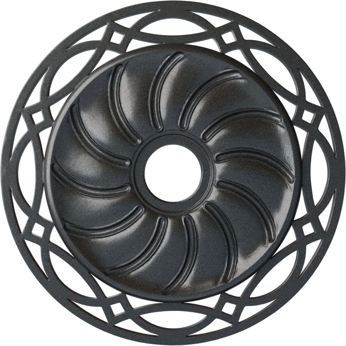 Ekena Millwork CM26LOPES Loera 26.625-in W x 26.625-in L Painted Pewter Polyurethane Whole Ceiling Medallion