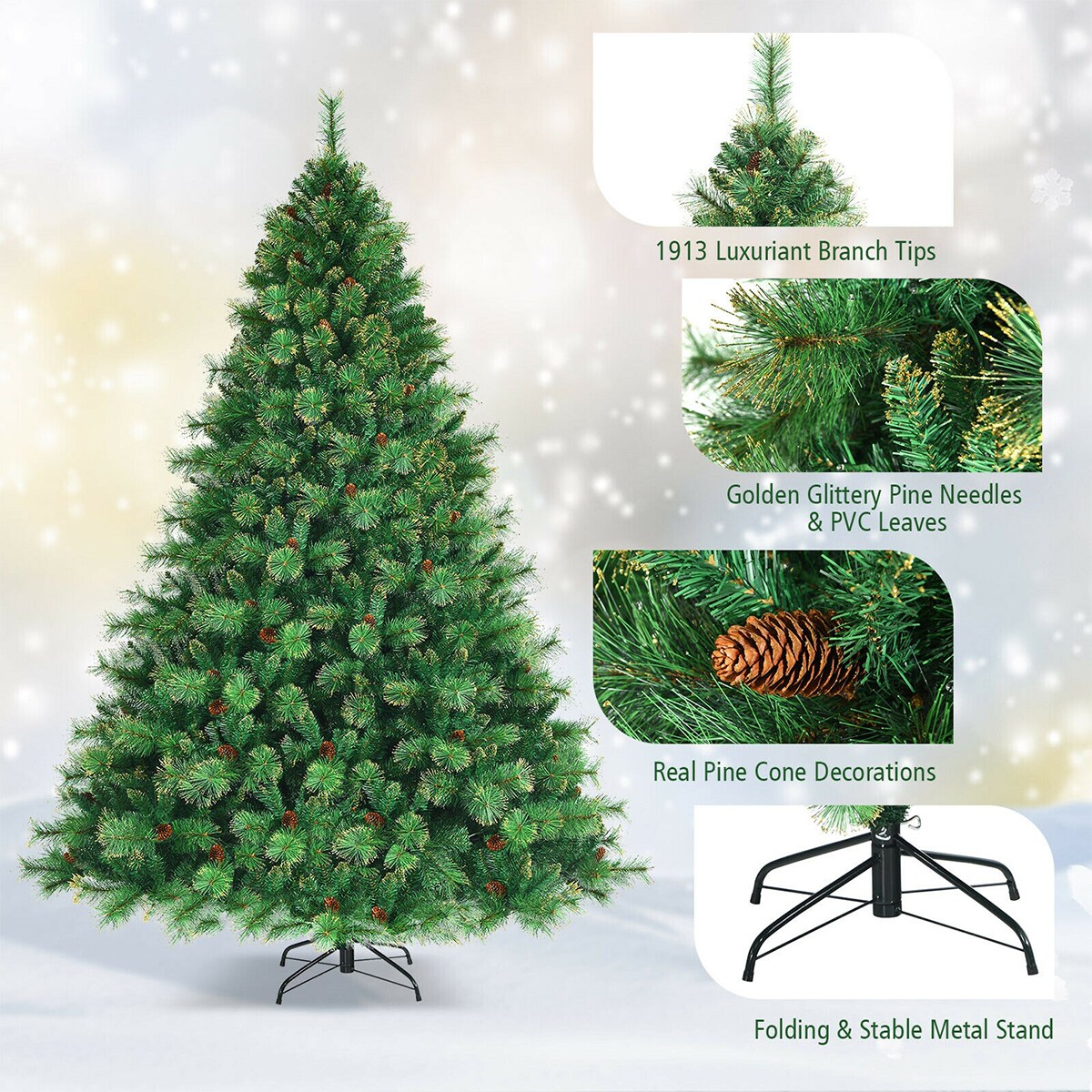 WELLFOR CM-HJY-23499US Artificial-Christmas-Trees - View #4