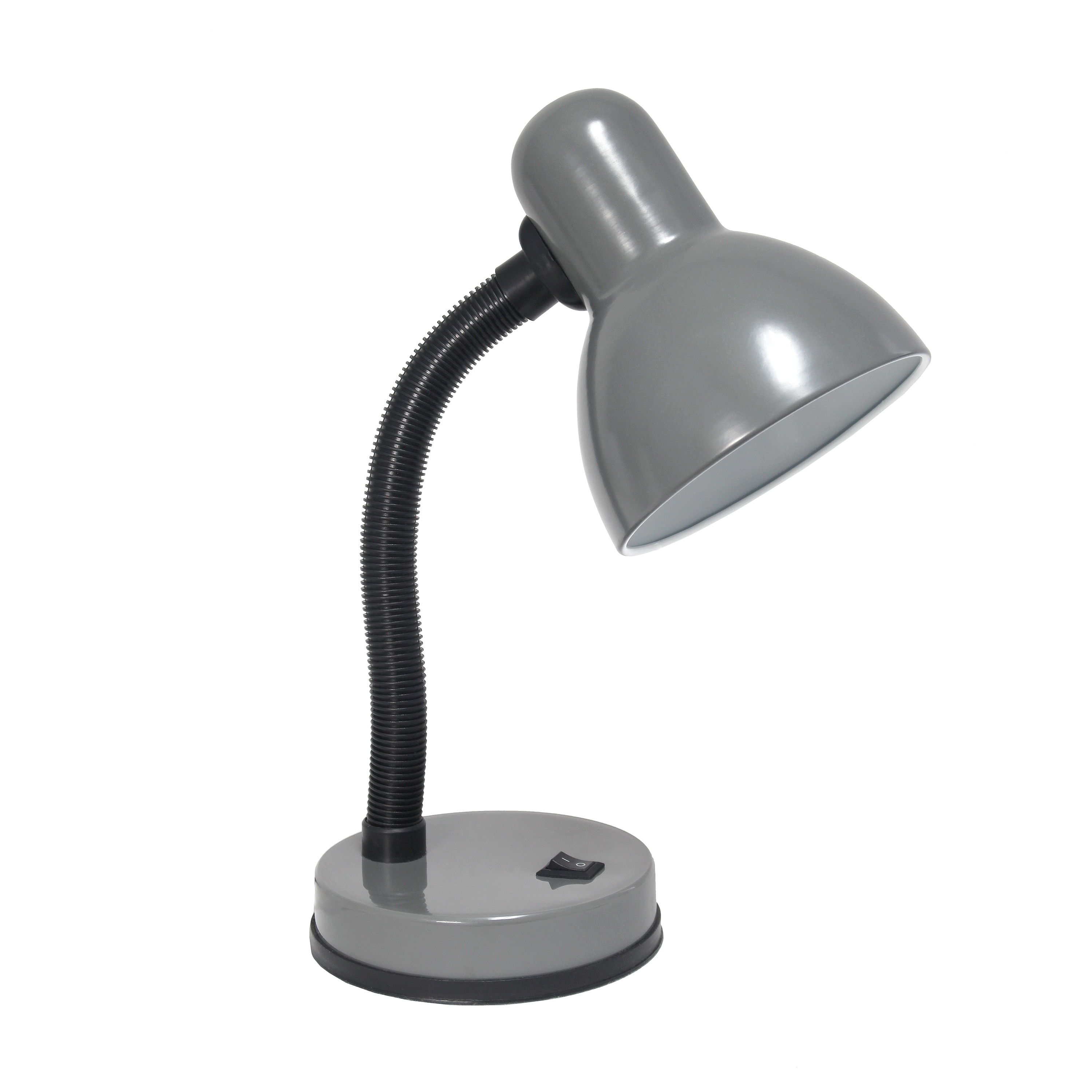 Simple Designs LD1088-GRY 14.25-inch Sleek and Sturdy Classic Gooseneck Study Desk Lamp Gray