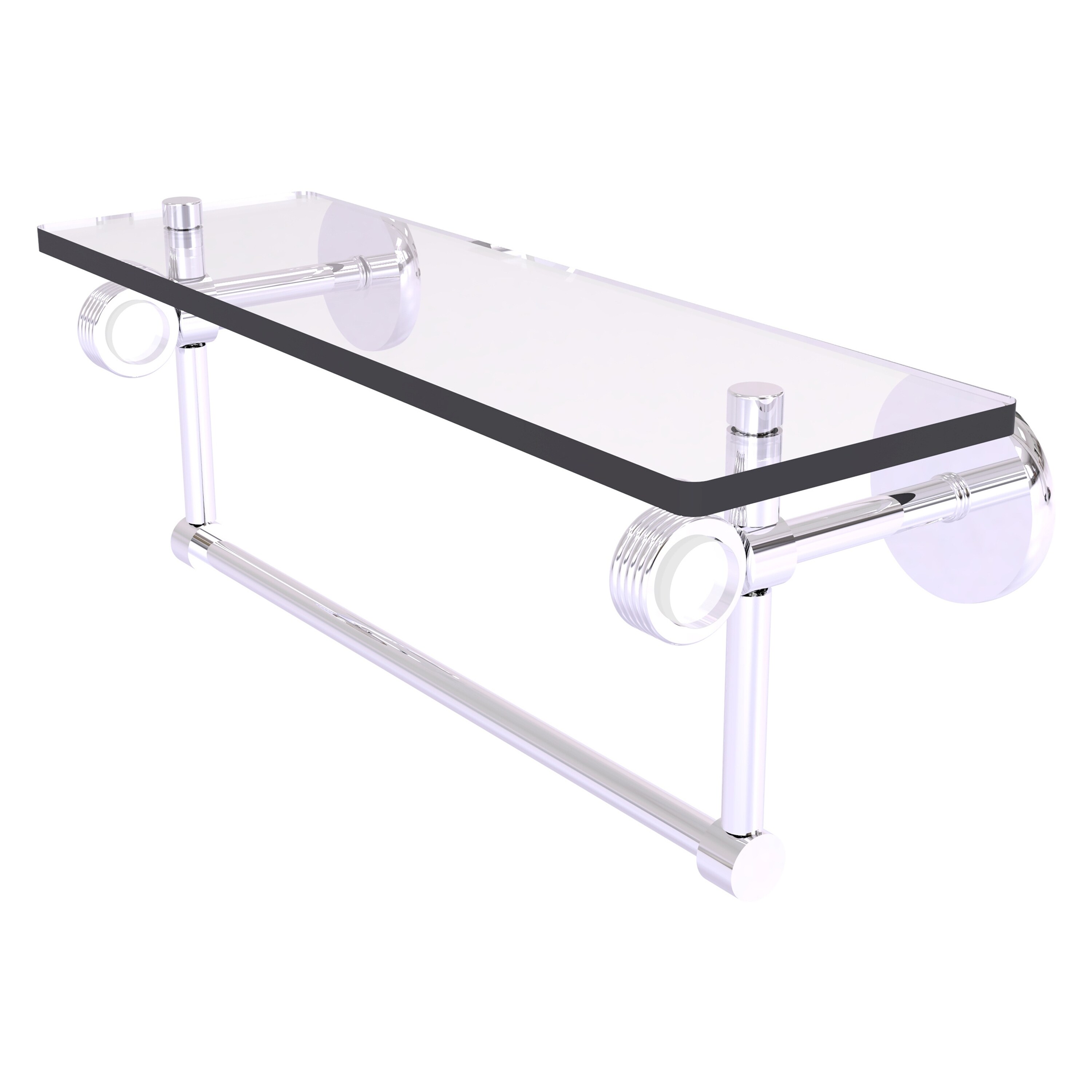Allied Brass CV-1TBG-16-PC Clearview Polished Chrome Wall mount Bathroom Shelf ( 16-in x 6.2-in x 5-in )
