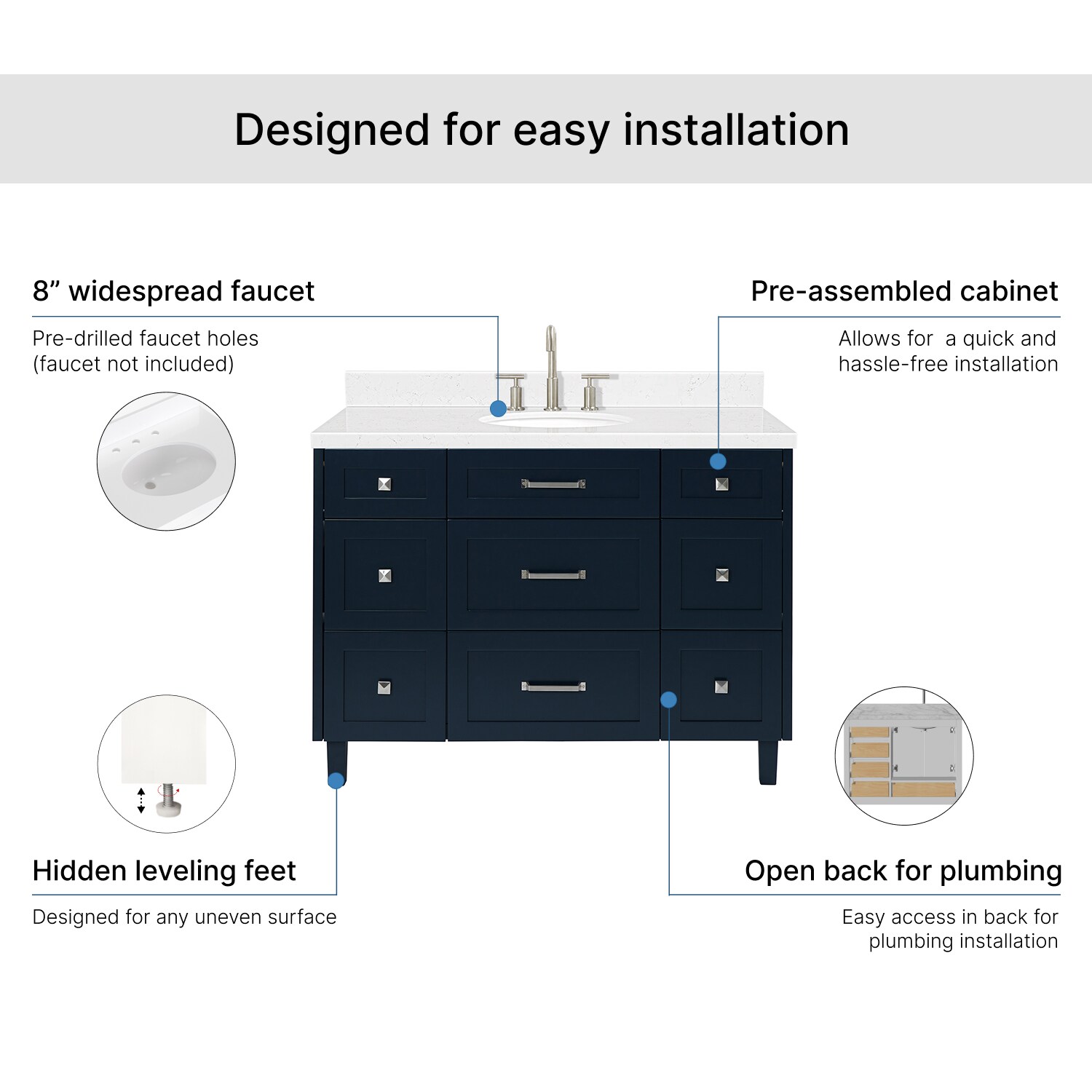ARIEL B48CQOVOMNB Bath-Vanity-Combo - View #7