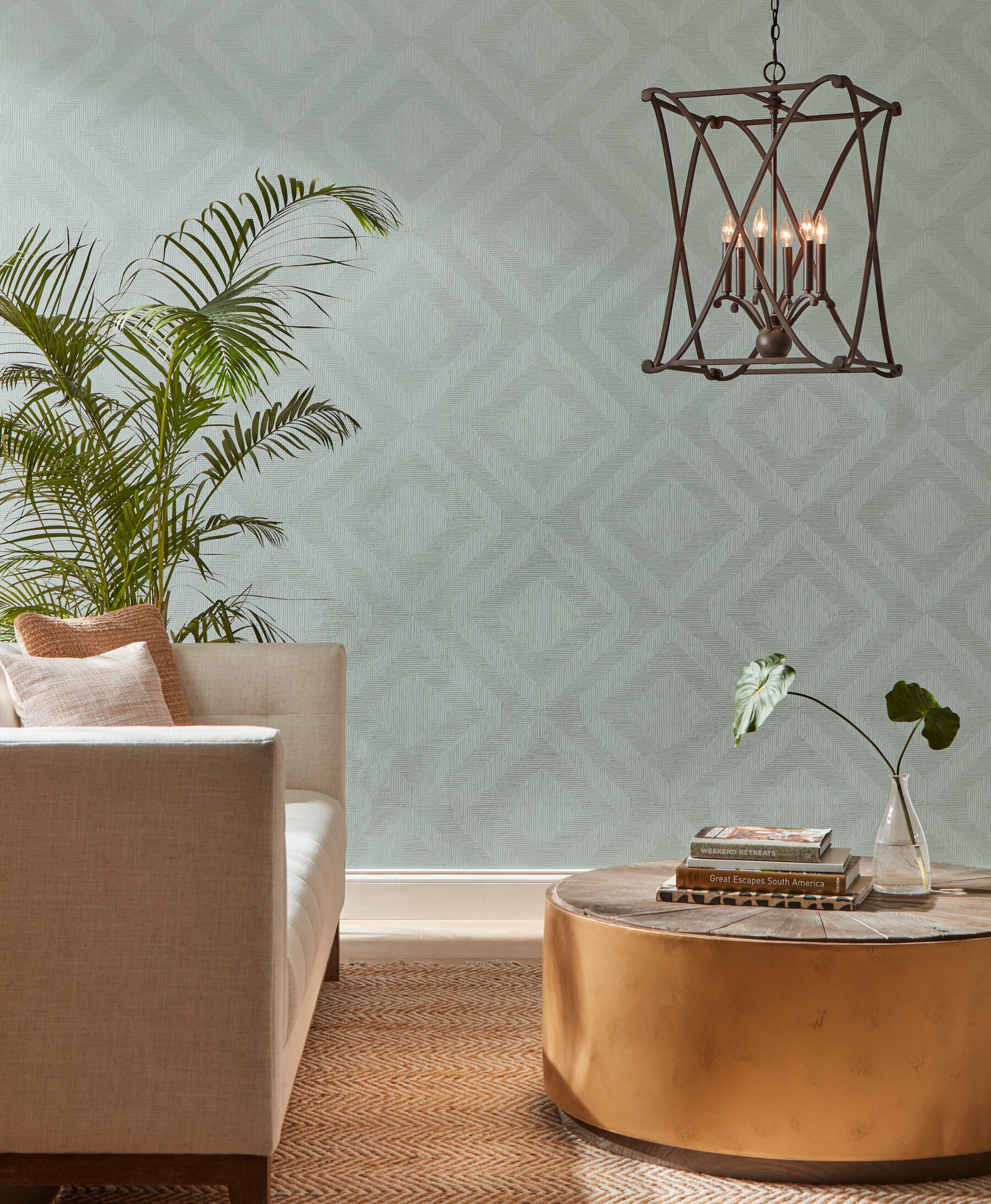 York Wallcoverings TL1989 Handpainted Traditionals 60.8-Sq. Feet Green Non-woven Geometric Prepasted Water Activated Paste Wallpaper