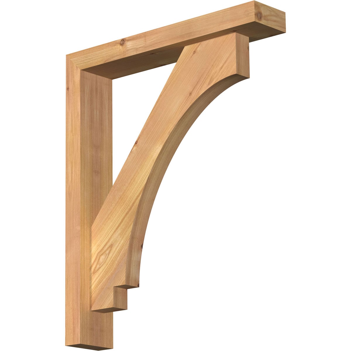 Ekena Millwork 1462713 Imperial Block Smooth Bracket with Offset Brace Western Red Cedar Wood Standard Bracket