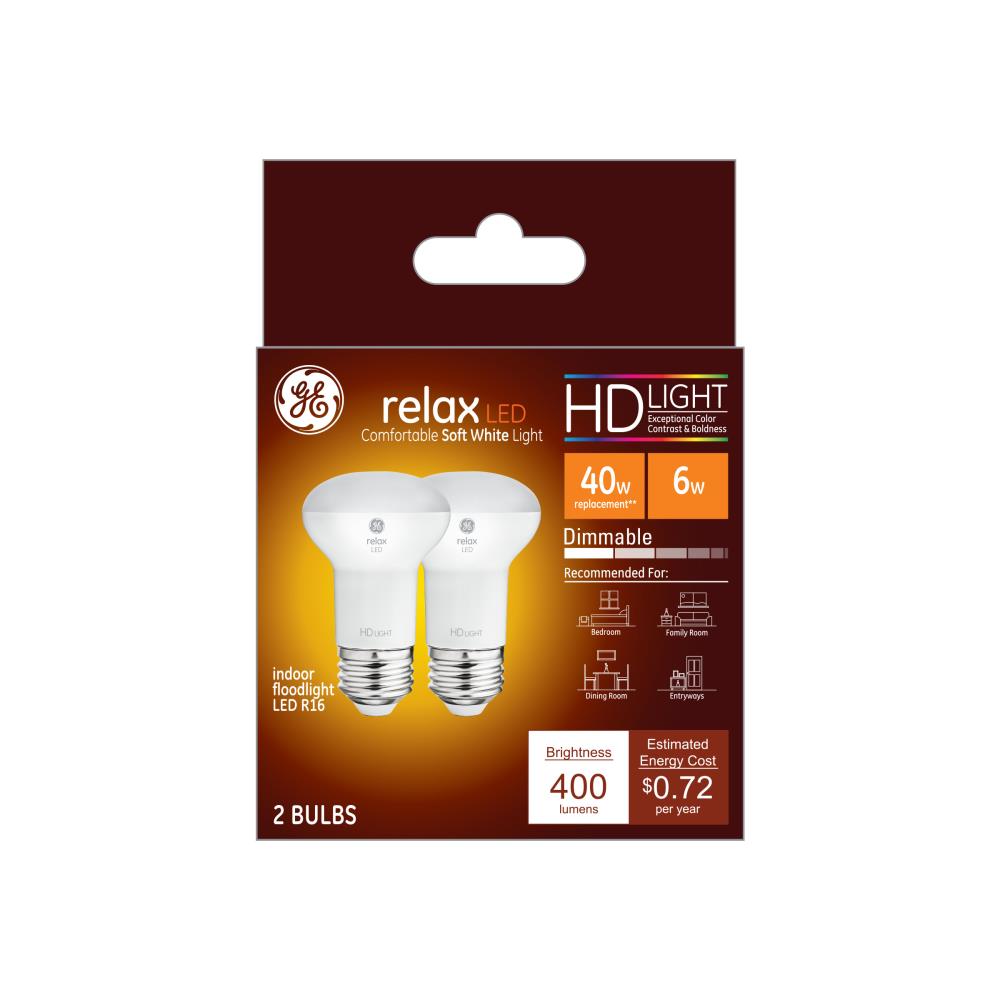 2-Bulb Pack R16 LED Indoor/Outdoor Soft White Dimmable E26 Medium Base 30 Watt Equivalent 