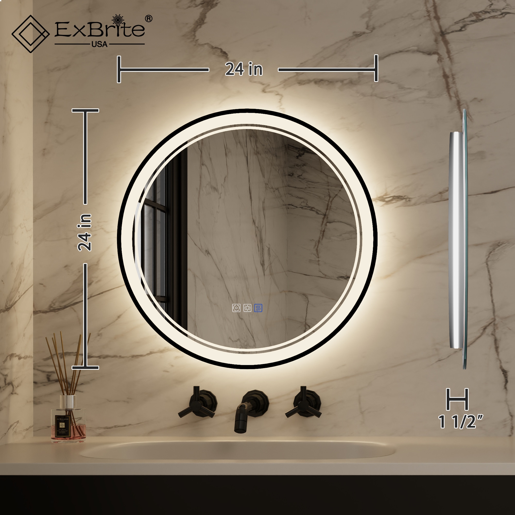 ExBrite FXBM2424BL Framed-Bath-Mirrors - View #13