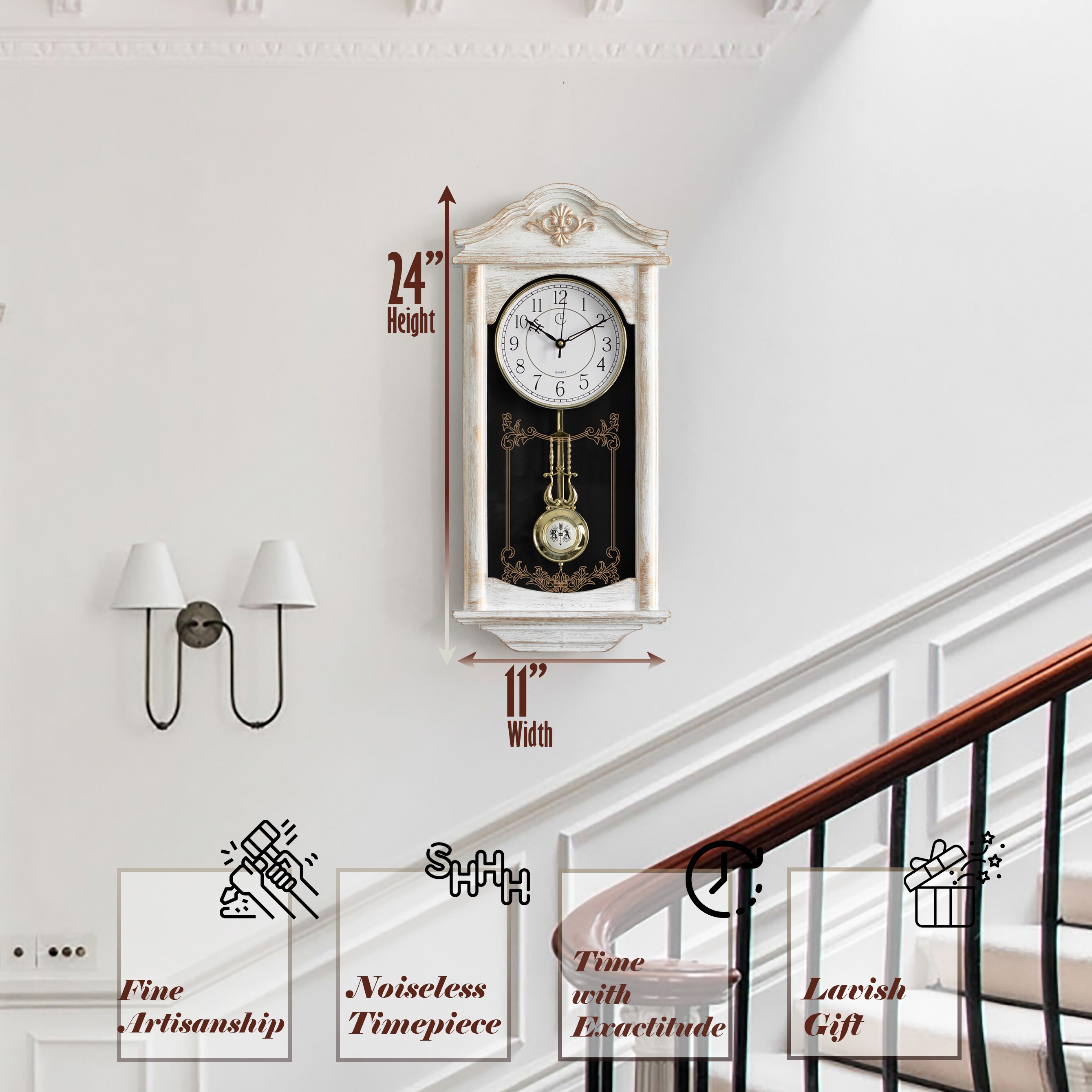 Clockswise QI004145.L.WT Indoor-Outdoor-Clocks - View #2