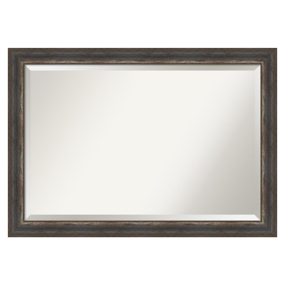 Amanti Art DSW4960976 Alta 40.5-Inches x 28.5-Inches Framed Rectangle Bathroom Vanity Mirror ( Distressed Black,Brown,Silver )