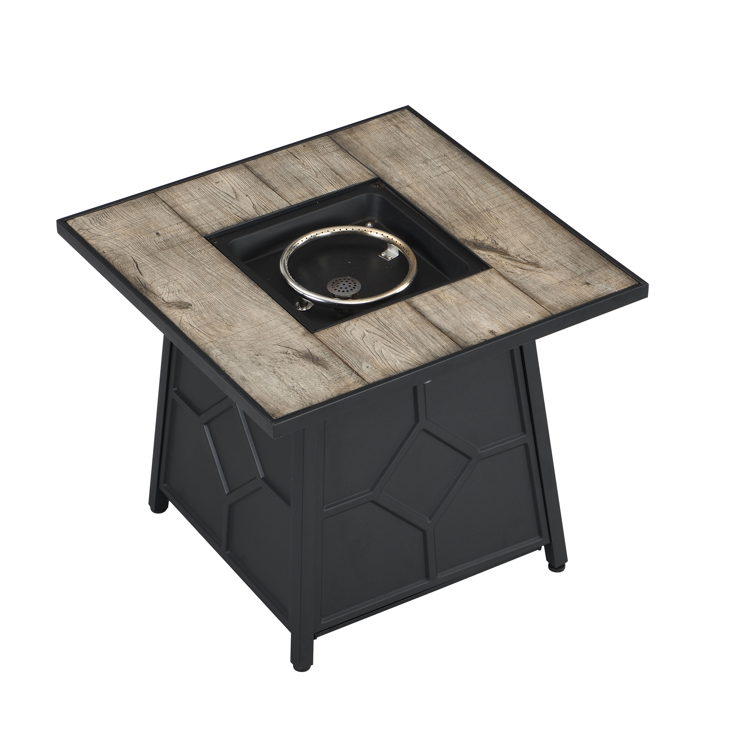 Fire Pit Table 28-in W Gray Stainless Steel Square Tabletop Propane Gas Fire Pit Table | - CASAINC WFEHFP-06-C