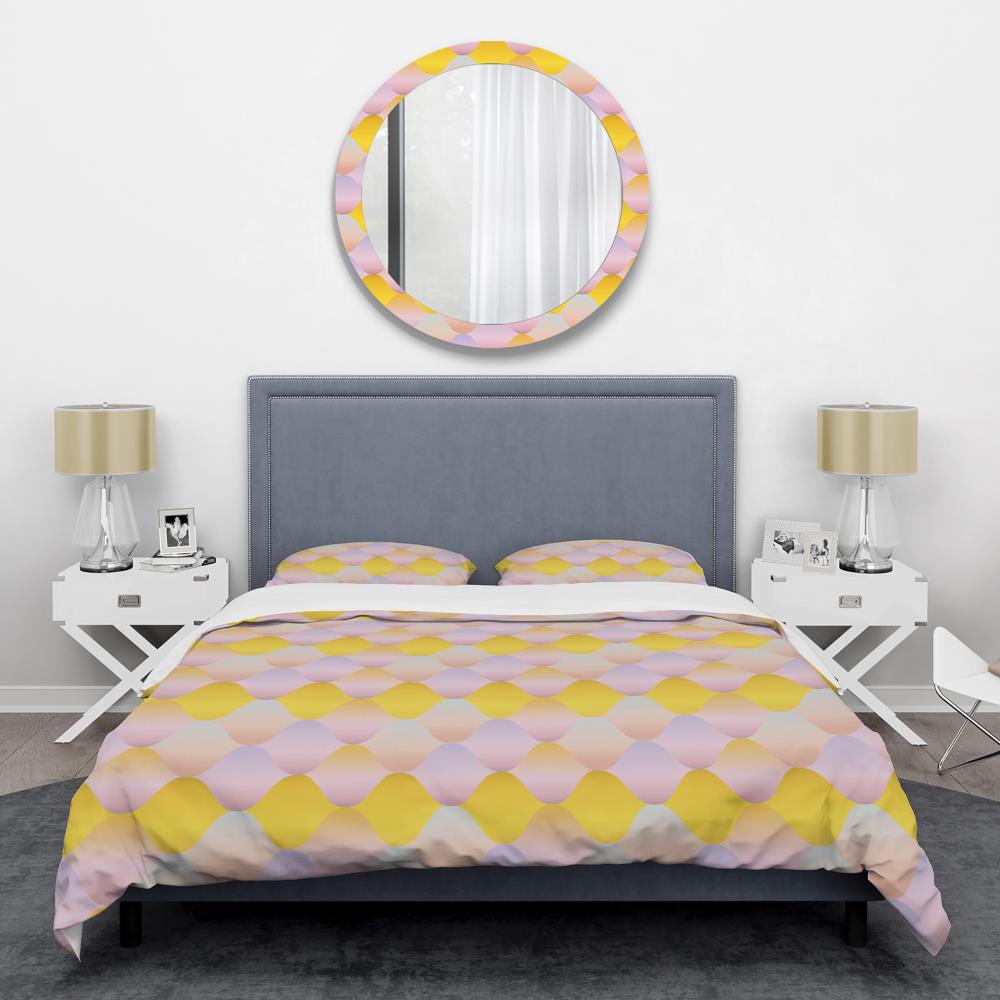 Designart BED24211-K 3 -Piece Yellow King Duvet cover Set