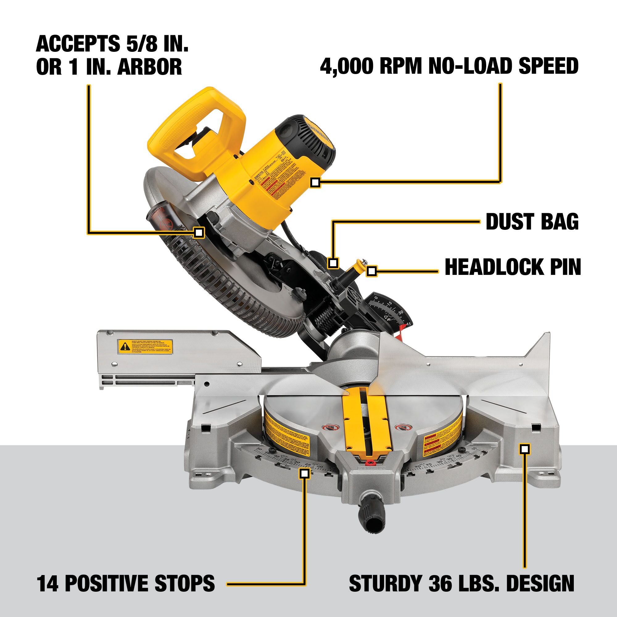 DEWALT 12-in 15-Amp Single Bevel Compound Corded Miter Saw