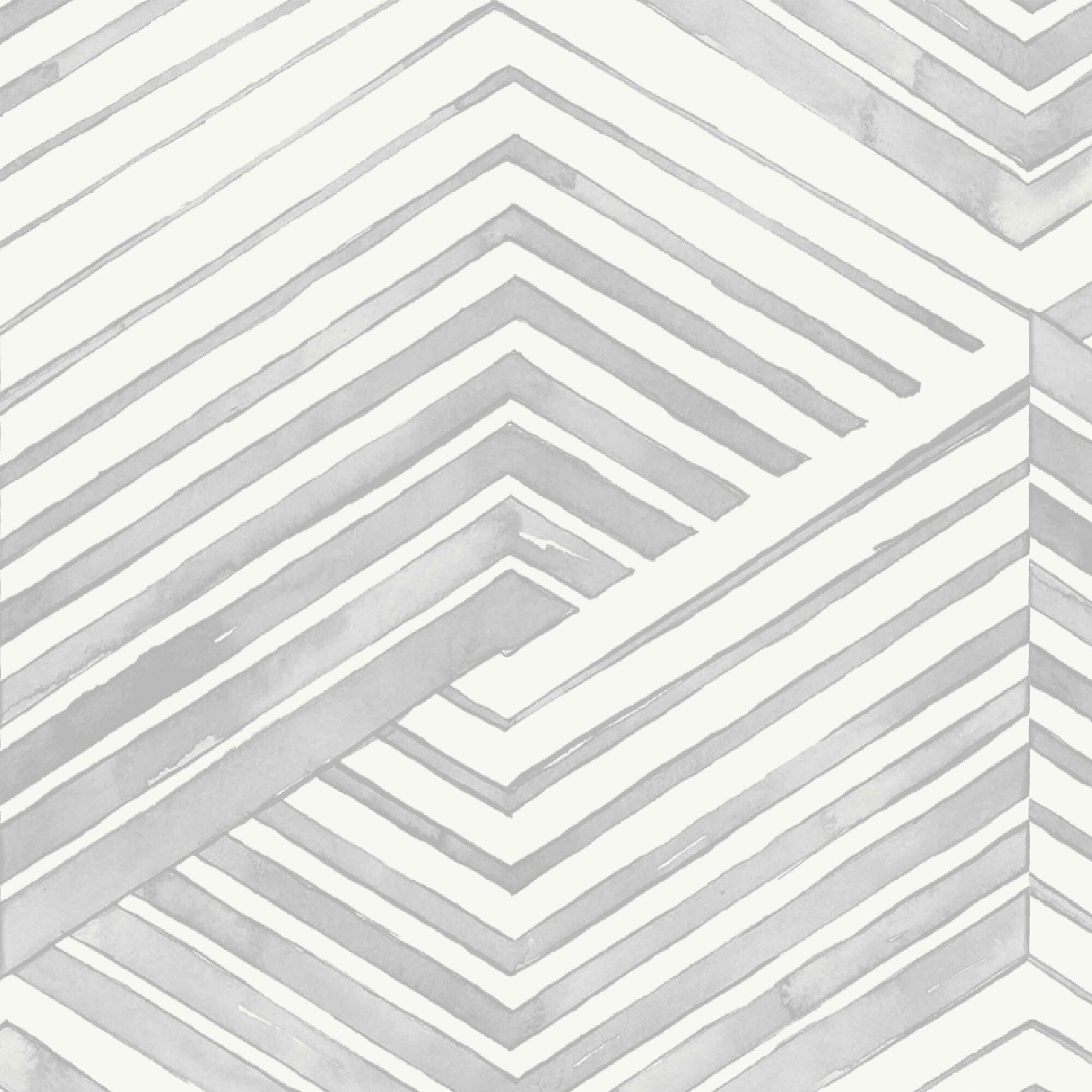 Gray and Ivory Geometric 3D Peel and Stick Wallpaper