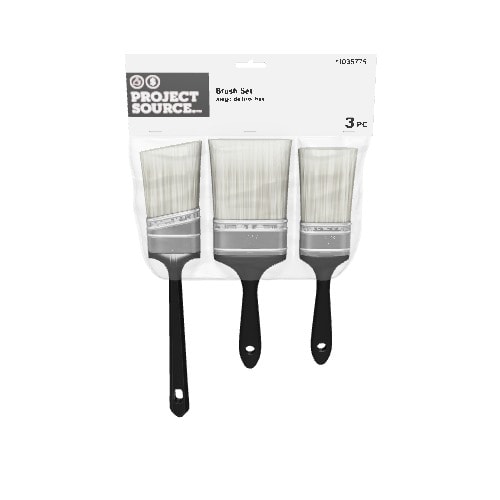 Project Source 3-Pack Utility Polyester Flat and Angle 3-in Paint Brush Set Project Source 3-Pack Utility Polyester Flat and Angle 3-in Paint Brush Set