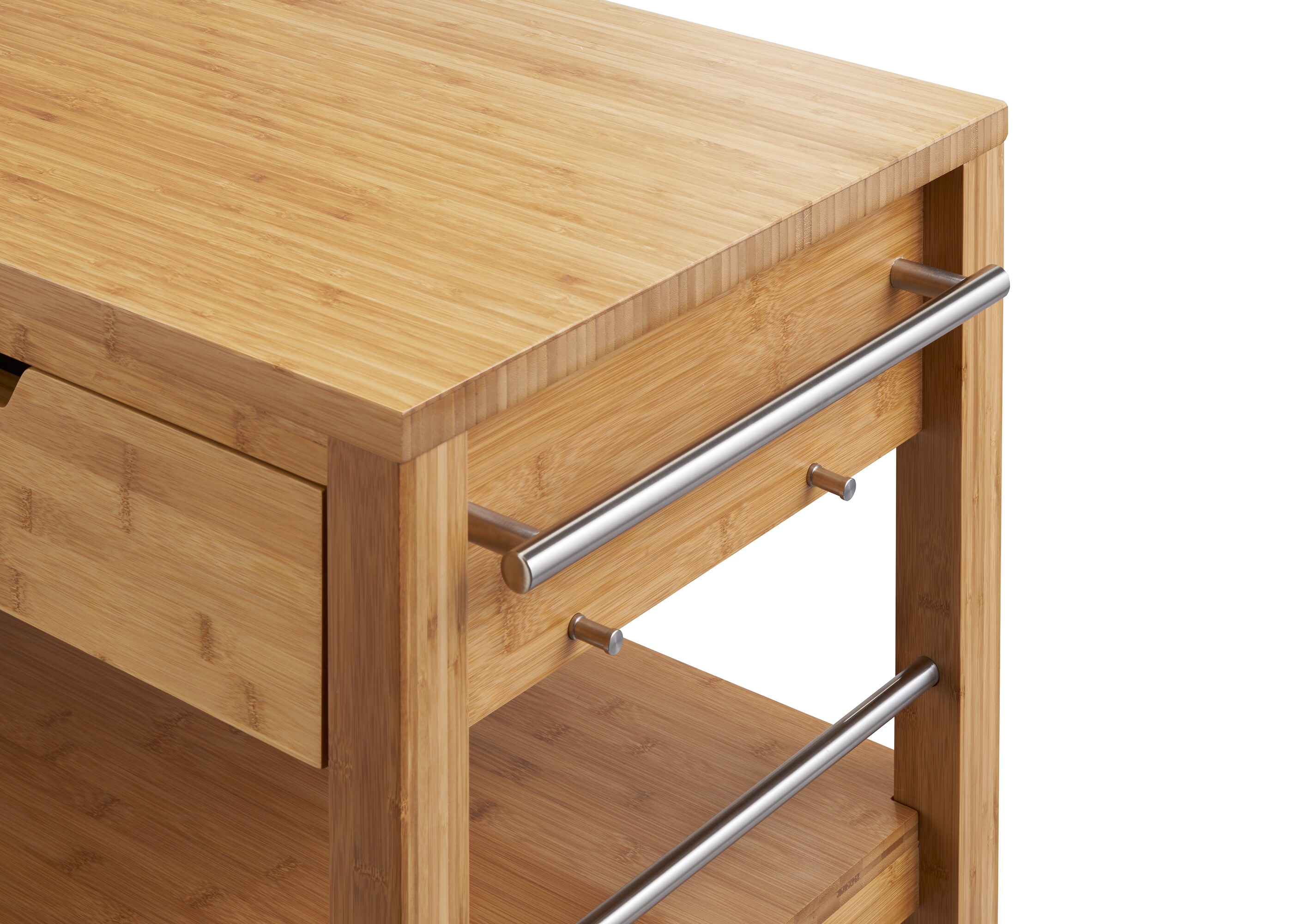 Trinity Bamboo 48 in. Kitchen Island with Drawers