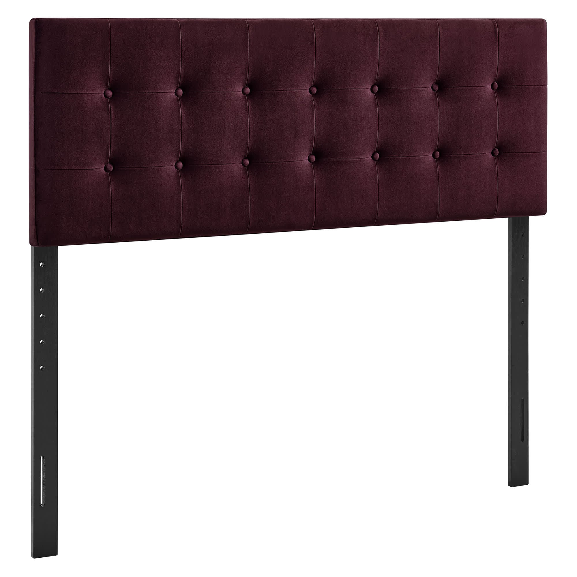  Emily Stain-Resistant Performance Velvet Full Size Headboard in Mulberry