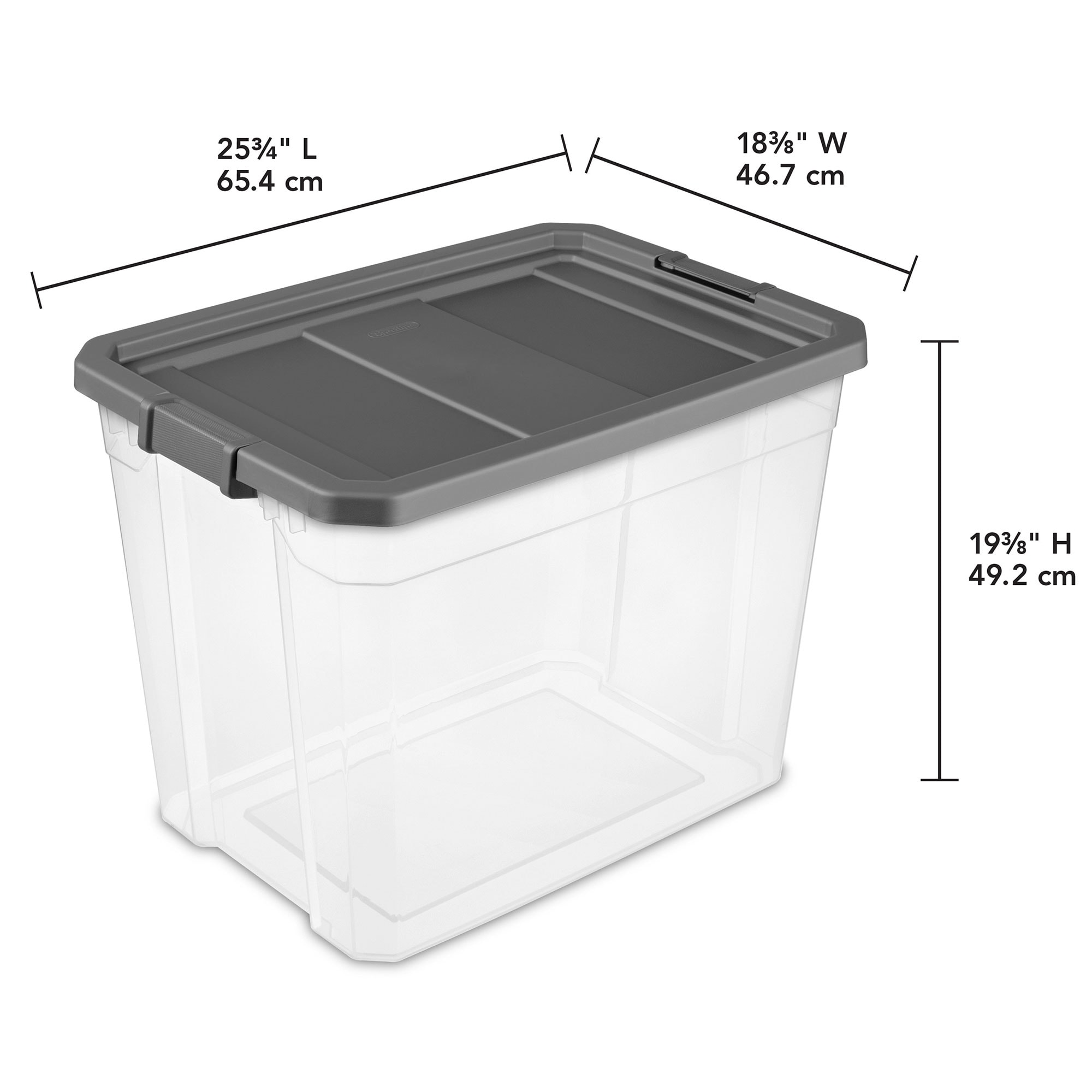 Project Source Commander Large 27-Gallons (108-Quart) Black Heavy Duty Tote  with Standard Snap Lid in the Plastic Storage Containers department at