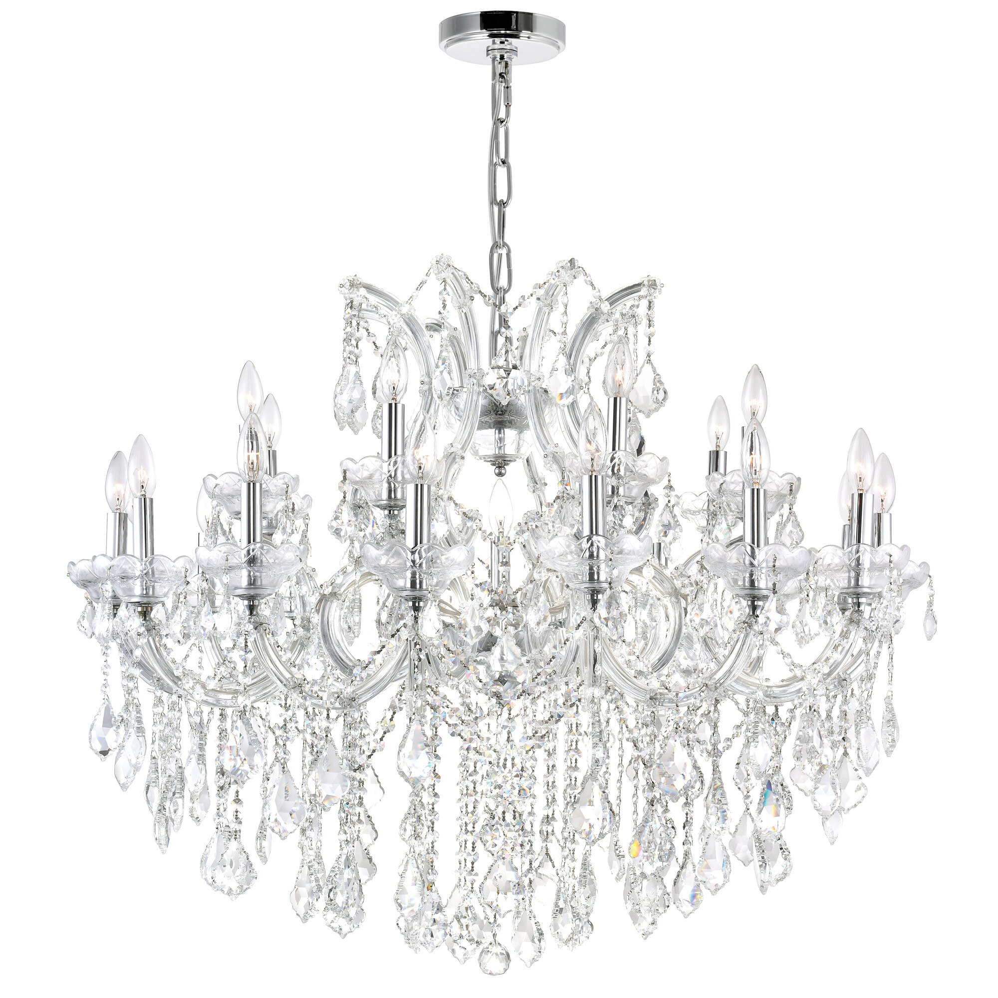 CWI Lighting Maria Theresa 25-Light Chrome Traditional Damp Rated ...