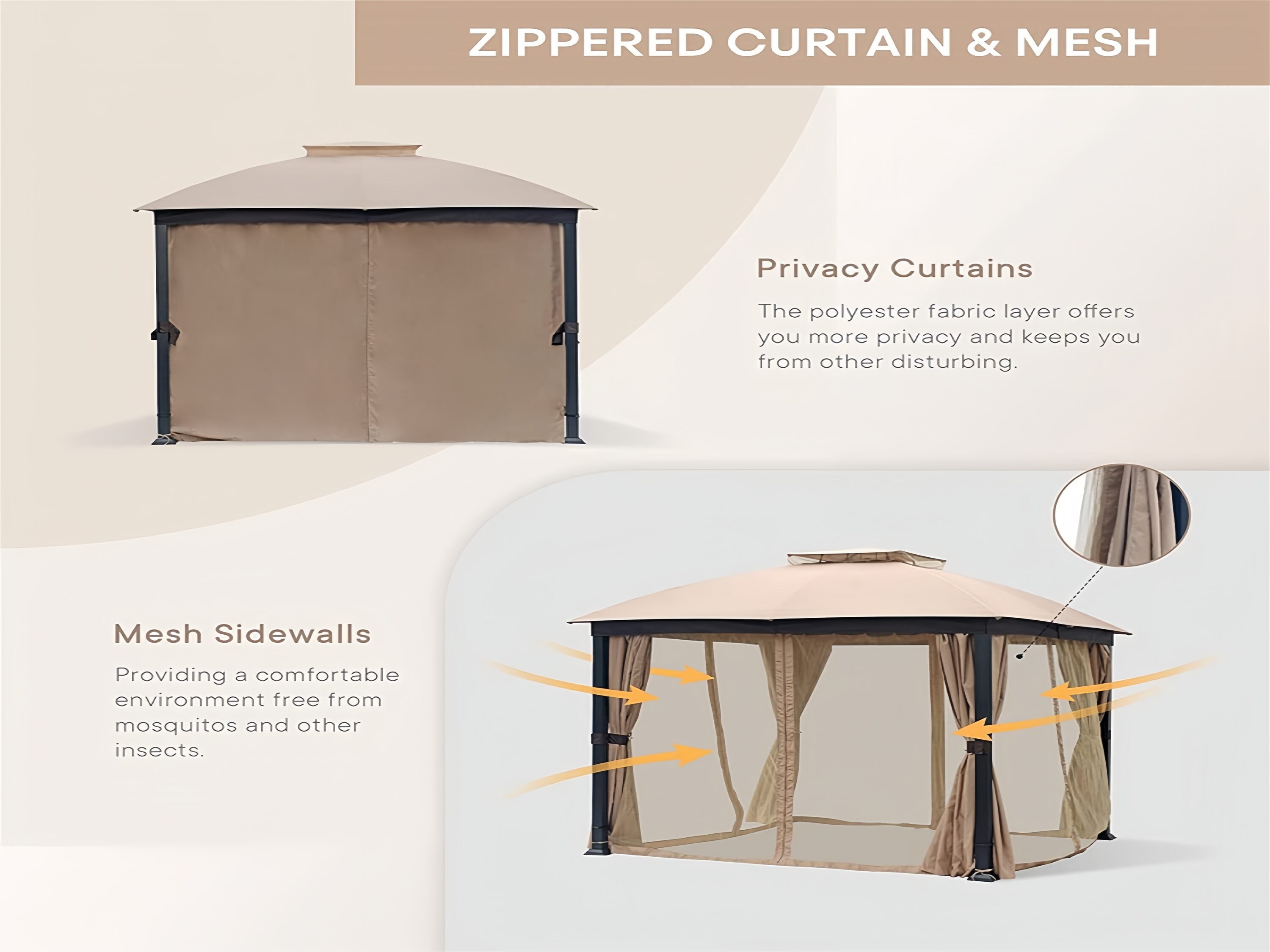 JIMSMAISON BOSWCG06BEG Wood-Resin-Gazebos - View #5