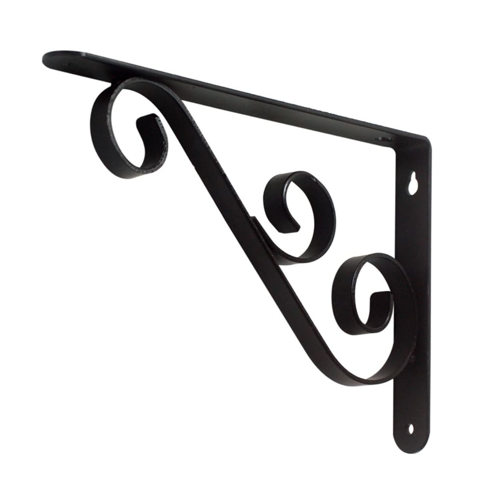 2 x Decorative Shelf Supports Metal Ornamental Brackets BLACK or WHITE PAIR 