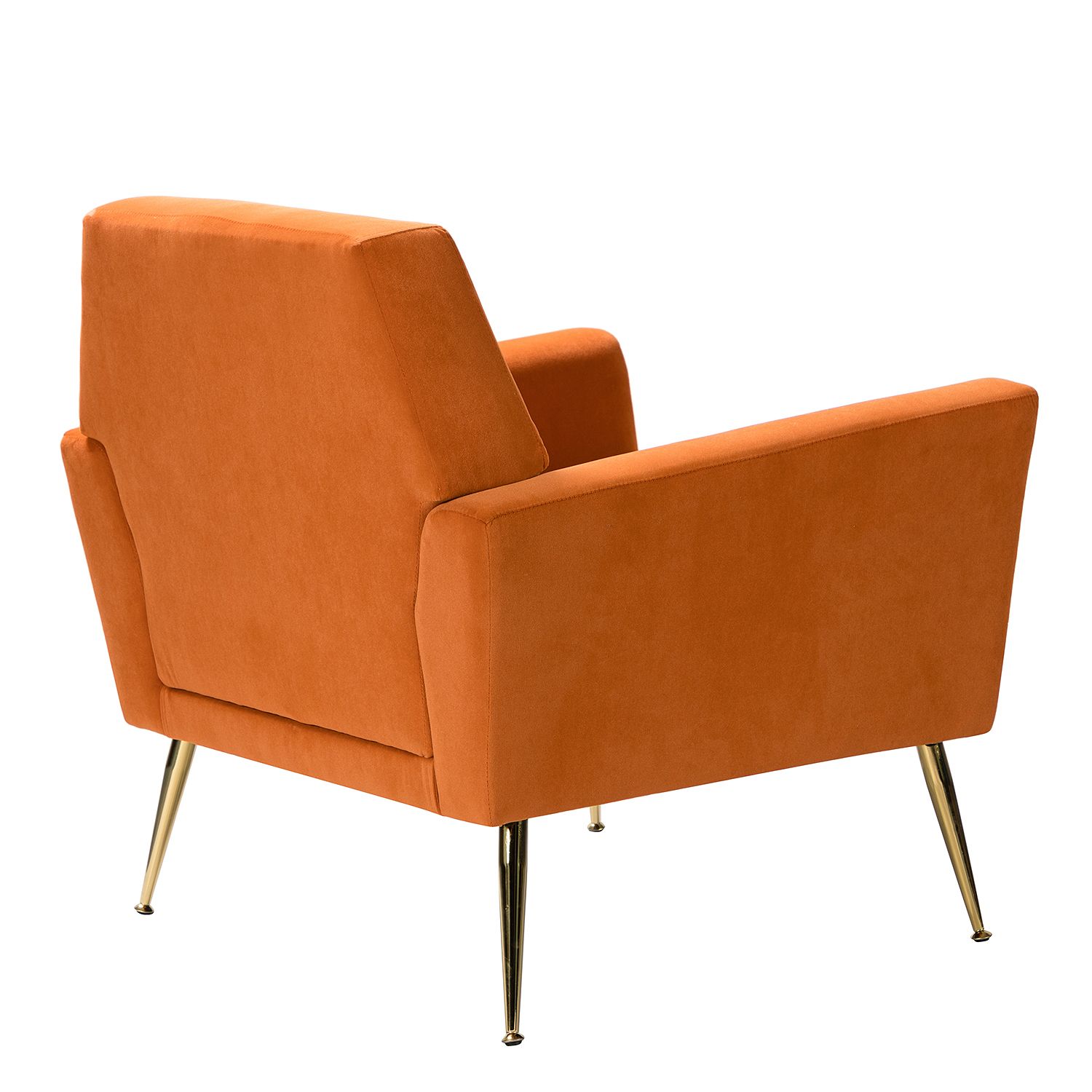 JASMODER Modern Orange Linen Accent Chair in the Chairs department at ...