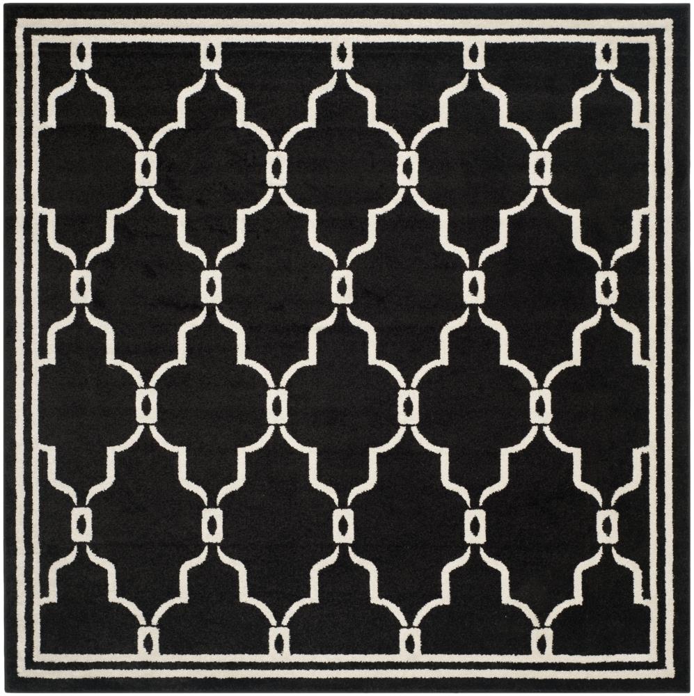 Safavieh AMT414G-7SQ Marion 7 x 7 (ft) Loomed Polypropylene Anthracite/Ivory Square Indoor/Outdoor Trellis Area rug