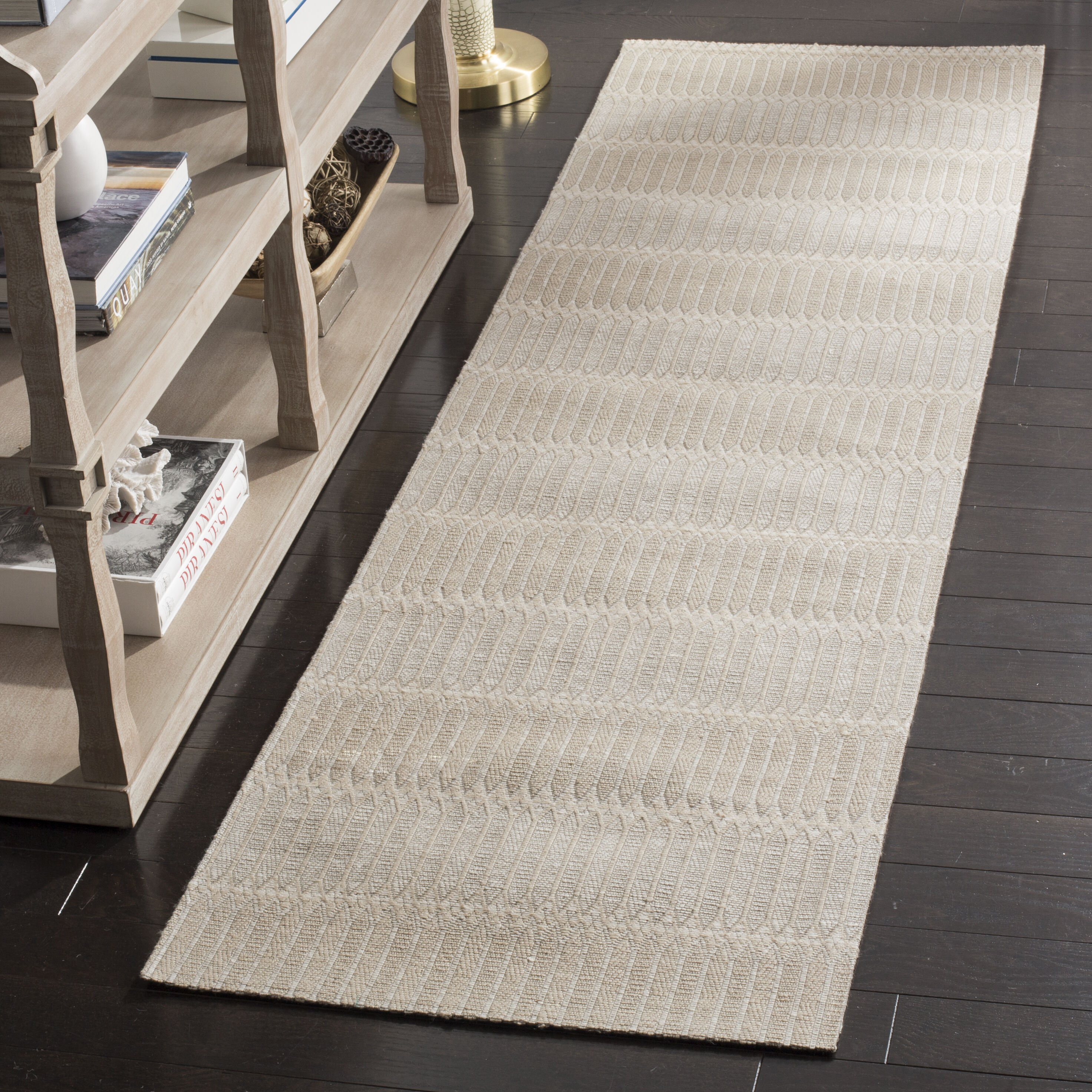 Safavieh MRB124B-28 Marbella Matejka 2 x 8 (ft) Loomed Synthetic Beige Rectangular Indoor Stripe Runner rug