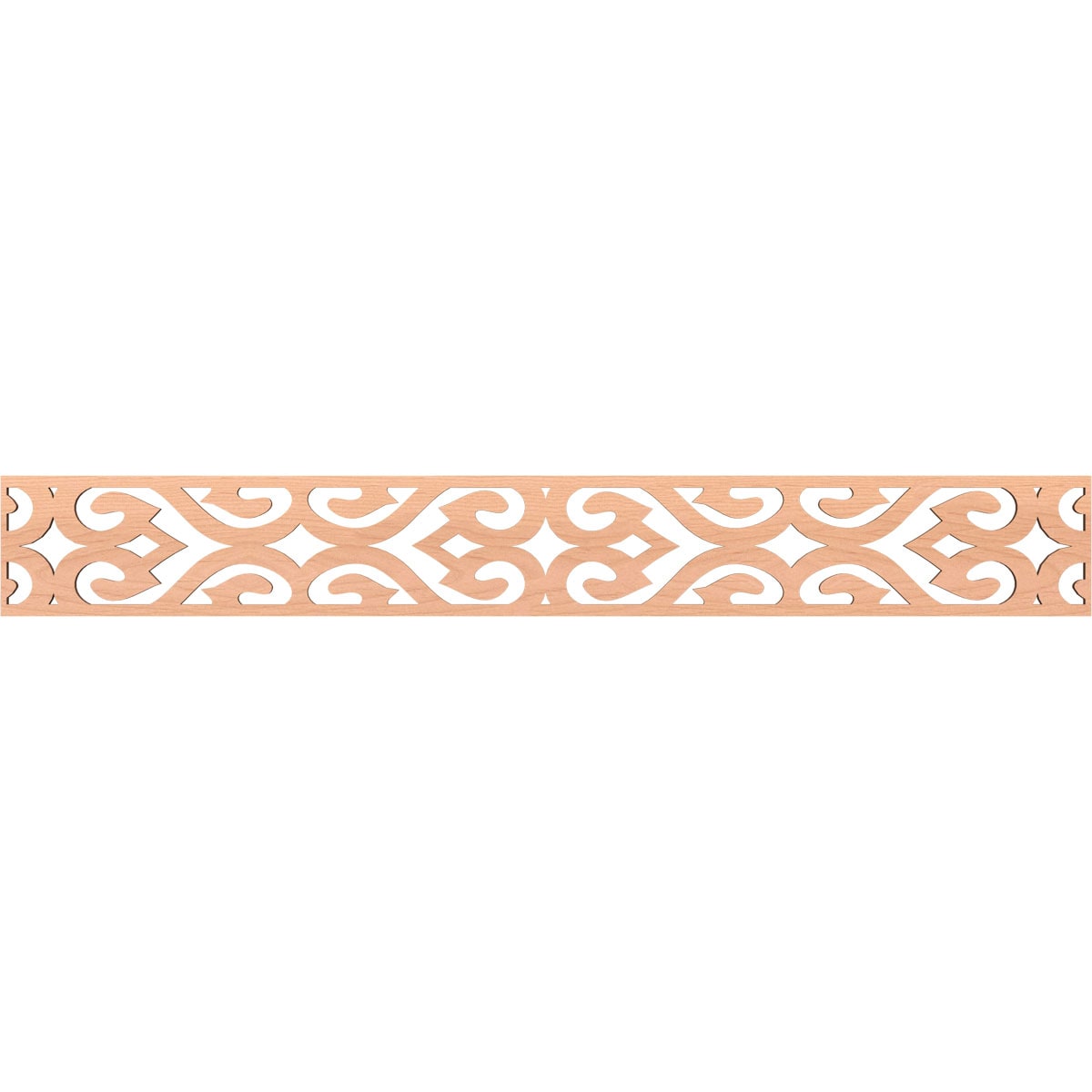 Ekena Millwork MLDA06X46KEEAL Keene Fretwork Flat Trim 6-in x 3.86-ft Alder Brown Unfinished 2155800 Pierced Wall Panel Moulding