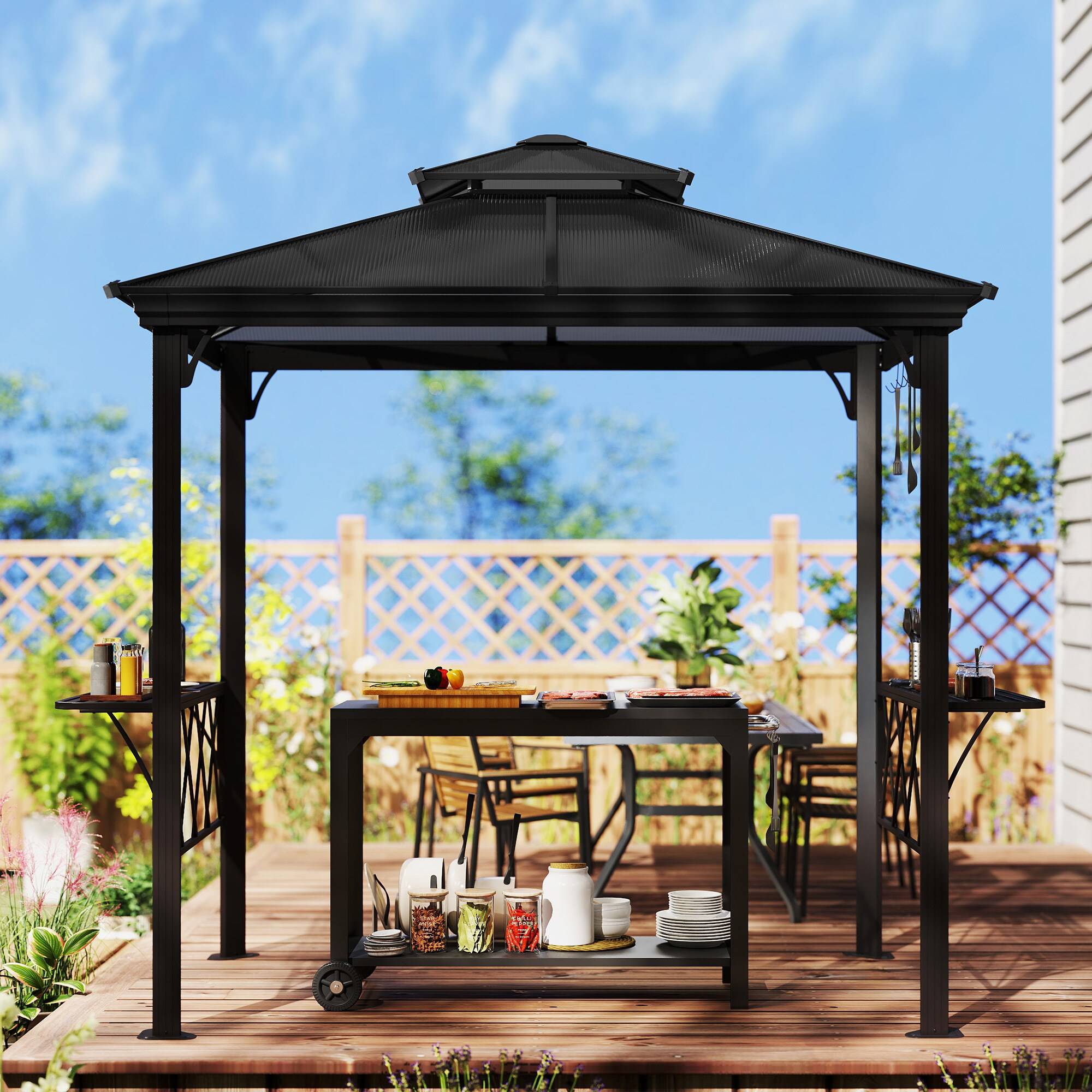 Outsunny 84C-139V01CF Wood-Resin-Gazebos - View #4