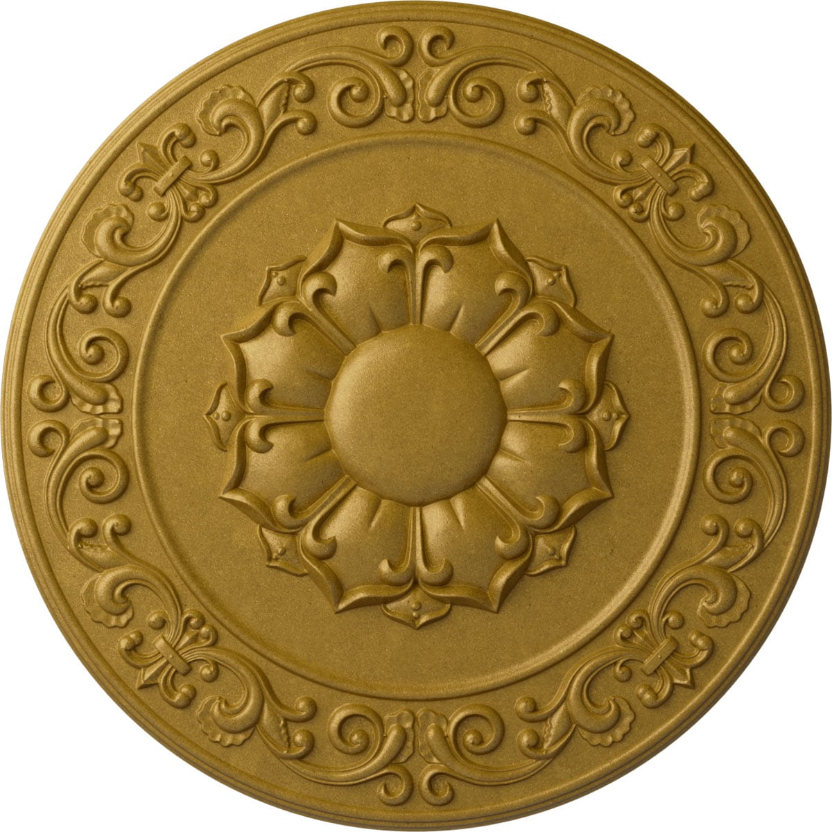 Ekena Millwork CM27SYPGS Sydney 27.75-in W x 27.75-in L Painted Pharaohs Gold Polyurethane Whole Ceiling Medallion