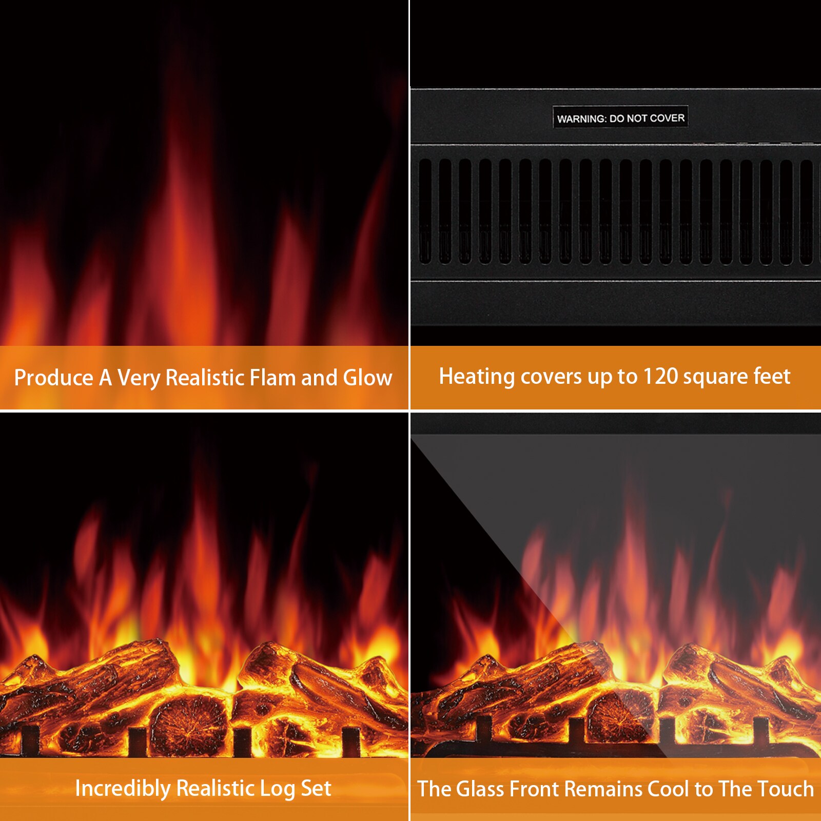 COWSAR M2303-PECAN Electric-Fireplaces - View #5