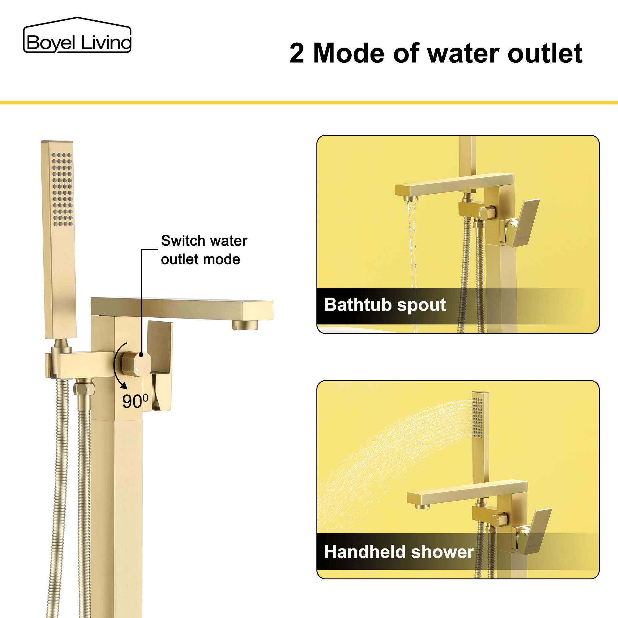 Clihome SMD-BTF07BG Roman-Tub-Faucets - View #6