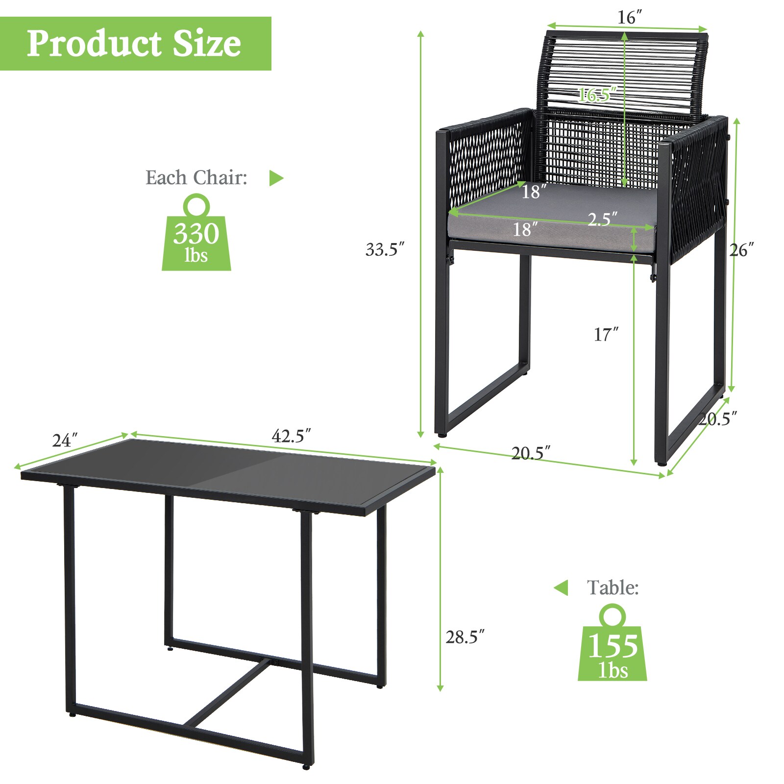 YERIVA DS562506YD Patio-Dining-Sets - View #6