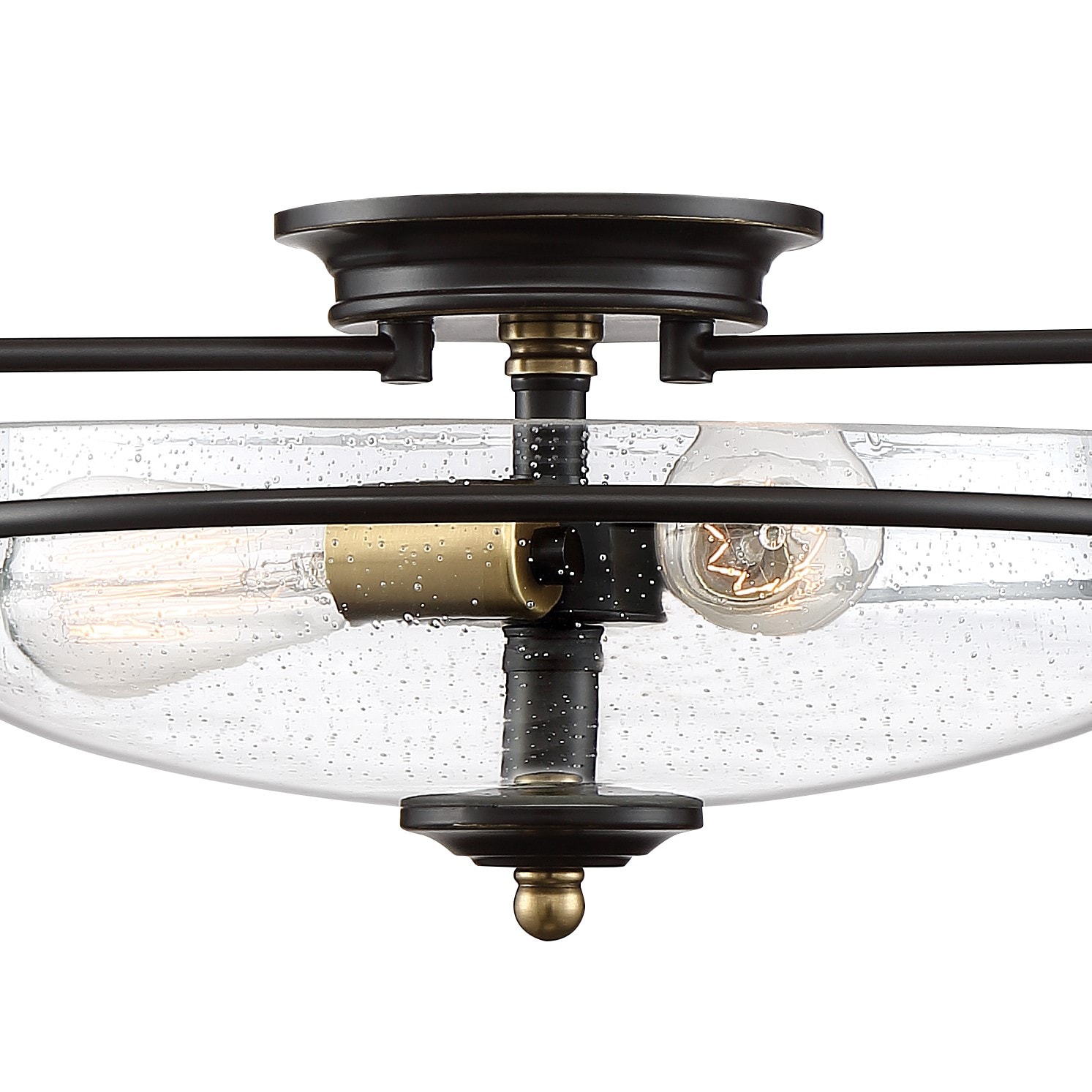 Quoizel Griffin 3-Light 16.75-in Palladian Bronze Incandescent Flush Mount Light  in the Flush Mount Lighting department at