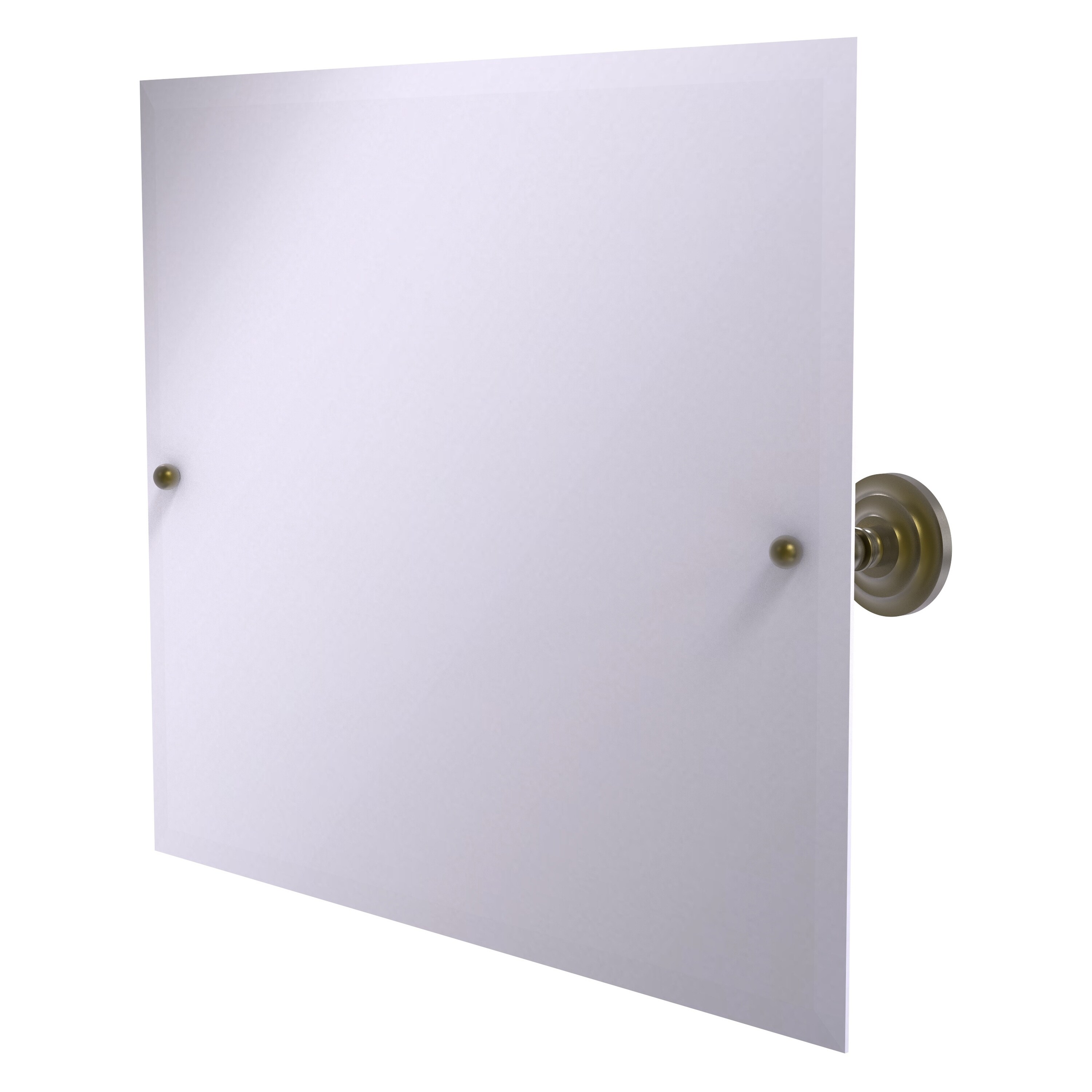 Allied Brass PQN-93-ABR Prestige Que New 21-Inches x 21-Inches Beveled Frameless Rectangle Tilting Bathroom Vanity Mirror ( Antique Brass )
