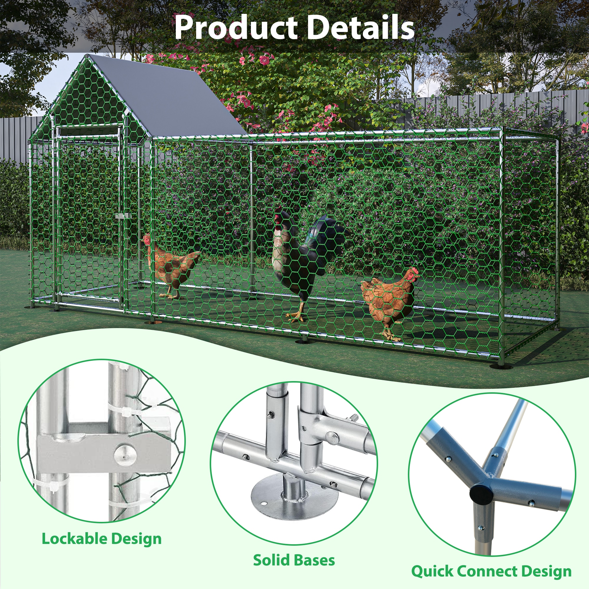 Kahomvis CX-QPW1-1984 Chicken-Coops-Rabbit-Hutches - View #6